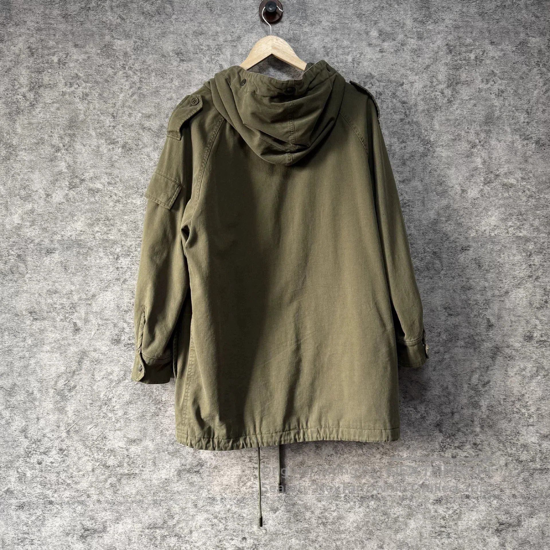 Saint Laurent Paris Saint Laurent Olive Green Hooded Coat. Size XS / US 0-2 / IT 36-38 - 2 Thumbnail