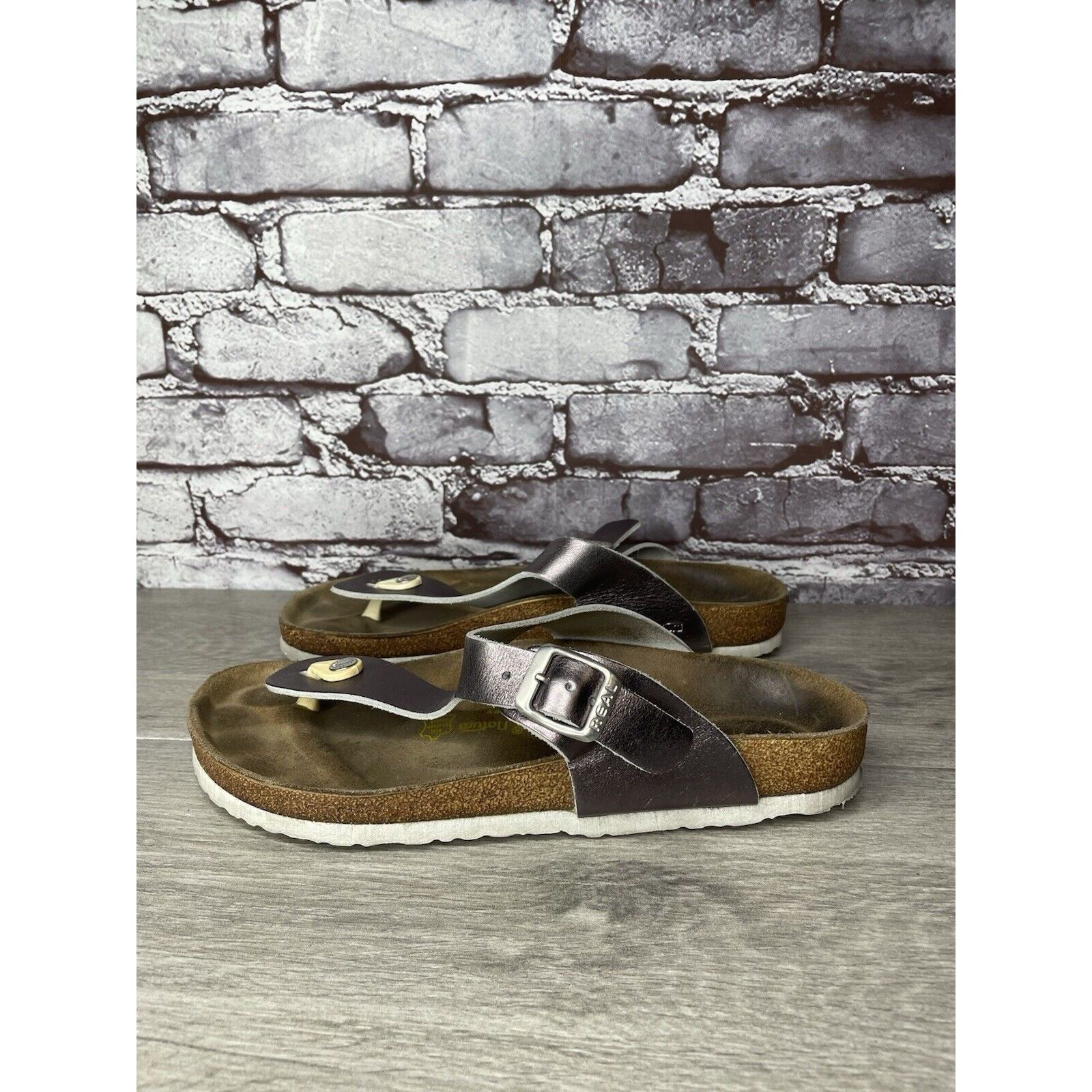 Other Real Natural Purple Metallic Leather Strap Sandals Women Sz Size US 10.5 / IT 40.5 - 1 Thumbnail