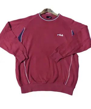 Fila VINTAGE Fila Crewneck Sweatshirt Red Small Logo Embroidered Size US M / EU 48-50 / 2 - 7 Thumbnail