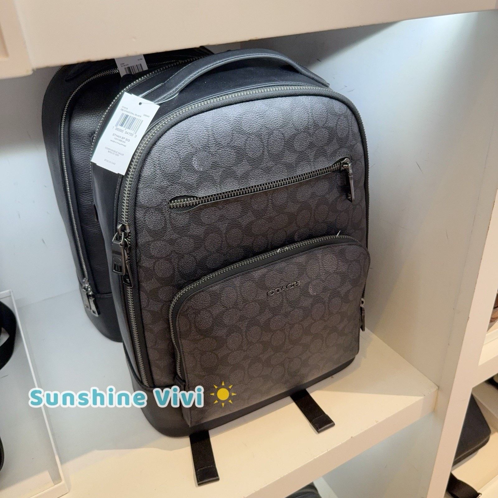 Coach NWT Coach Men’s Ethan Backpack Canvas Charcoal/Black CV919 Size ONE SIZE - 3 Thumbnail