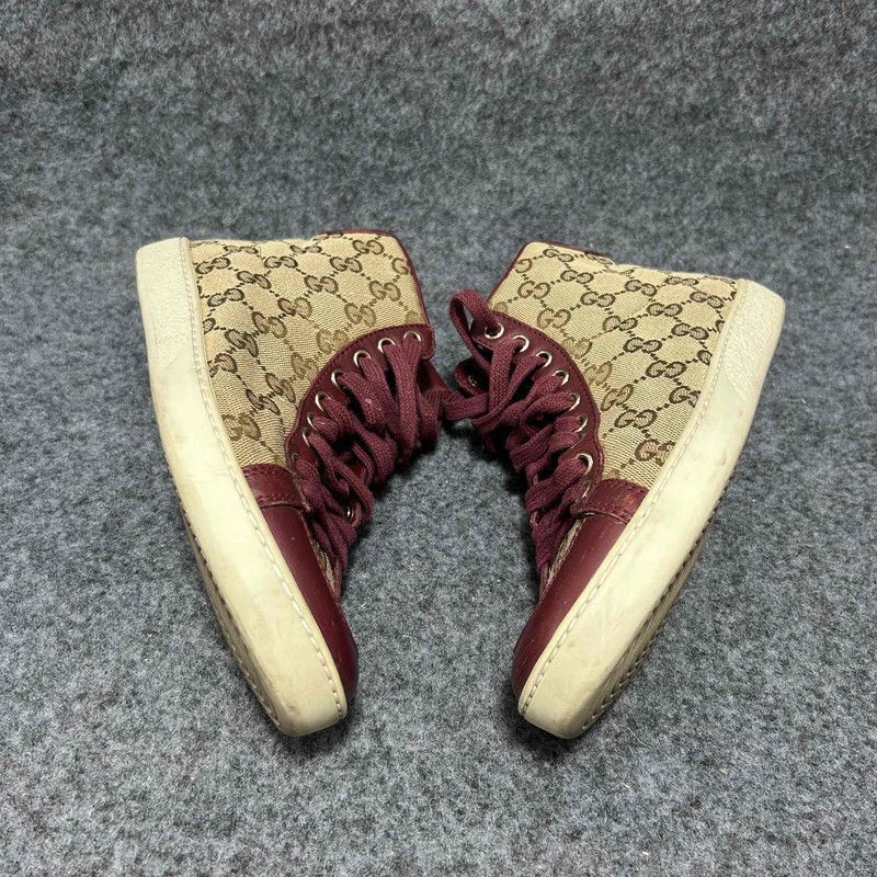 Gucci Gucci Logo High-Top Sneakers with Burgundy Accent Size US 6.5 / EU 39-40 - 7 Thumbnail