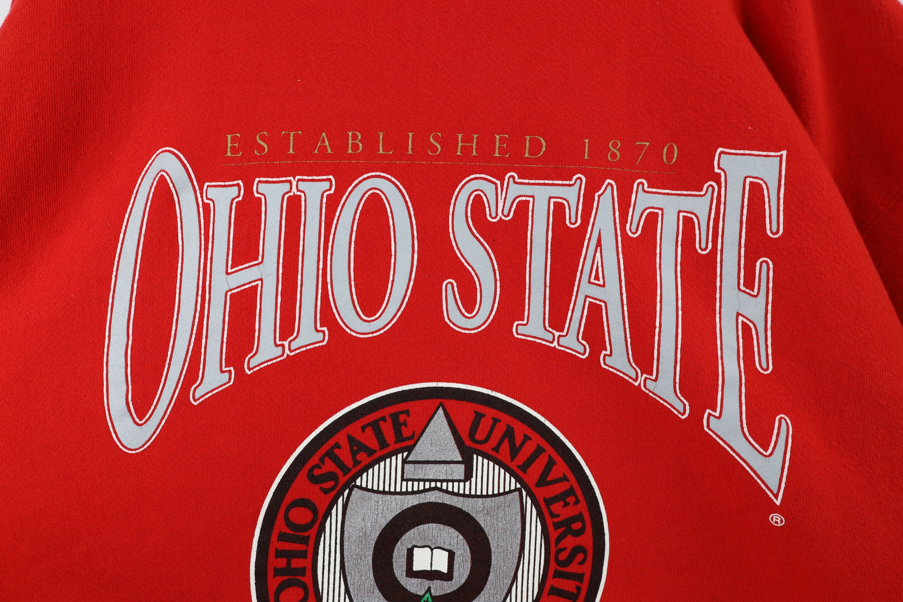 Vintage Vintage 90s Ohio State University Crewneck Sweatshirt USA Size US XXL / EU 58 / 5 - 4 Thumbnail
