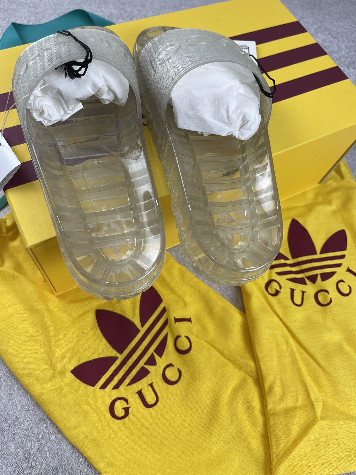 Adidas × Gucci Adidas x Gucci Rubber Slide Sandals Clear Size 39 Size US 7 / IT 37 - 9 Thumbnail