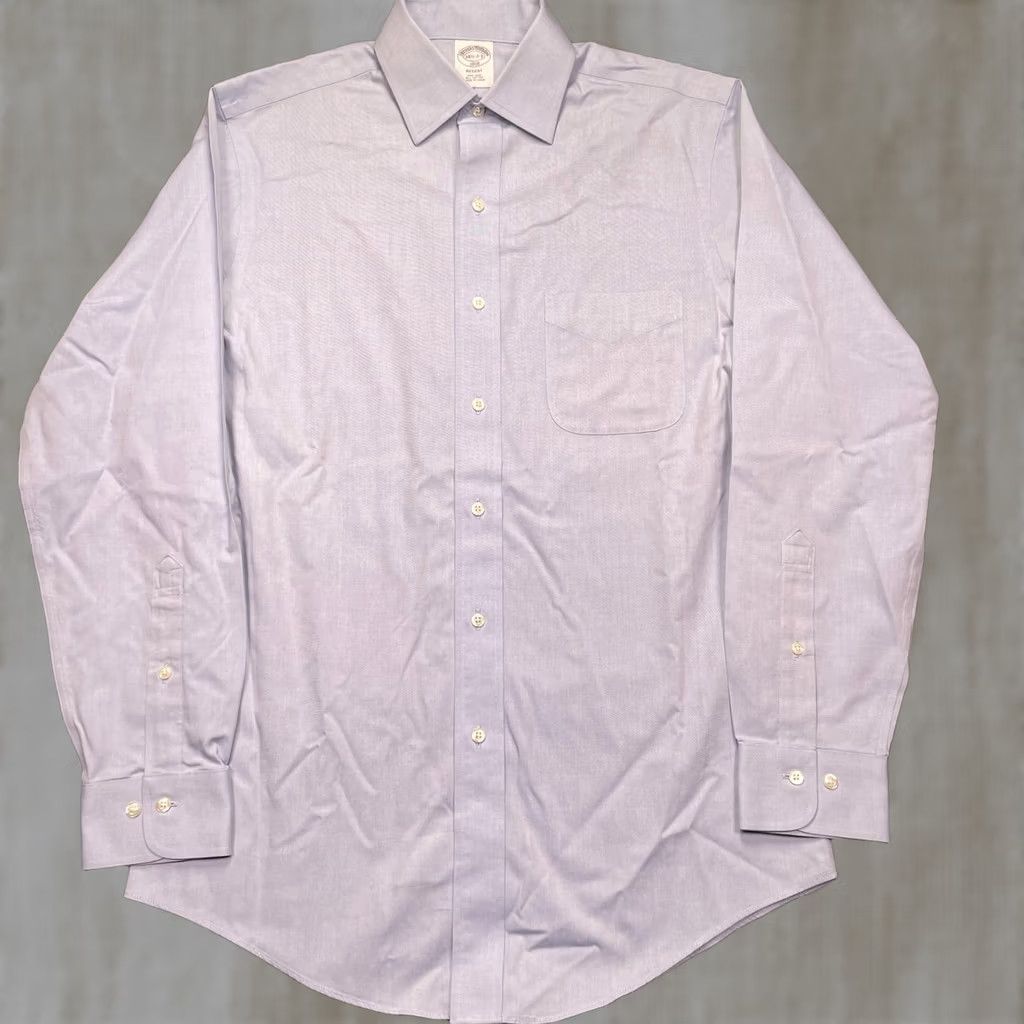 Brooks Brothers Brooks Brothers Shirt Mens Small 14.5 Blue Solid Long Sleeve Non Iron Button Up Regent Fit Women's? Mens Size US S / EU 44-46 / 1 - 1 Thumbnail