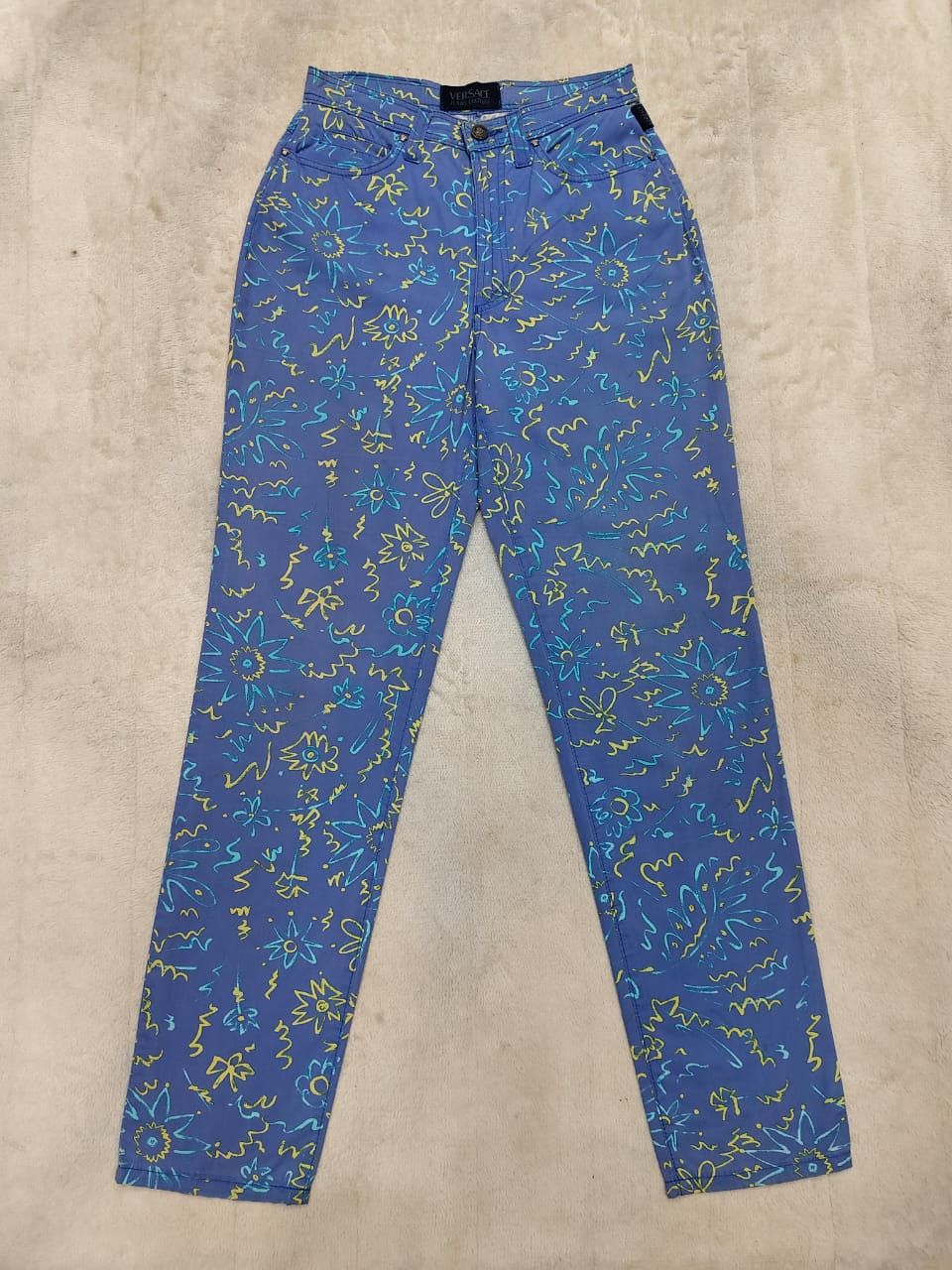 Versace × Versace Jeans Couture 🇮🇹Vtg Versace🇮🇹 Florals Art Pattern High Waist Pants Size 28" / US 6 / IT 42 - 2 Thumbnail