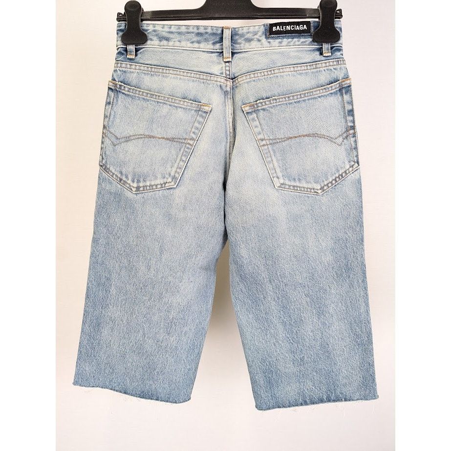Balenciaga o1rshd1 Slim Shorts Organic Japanese Twill in Eco Blue Size US 30 / EU 46 - 10 Thumbnail