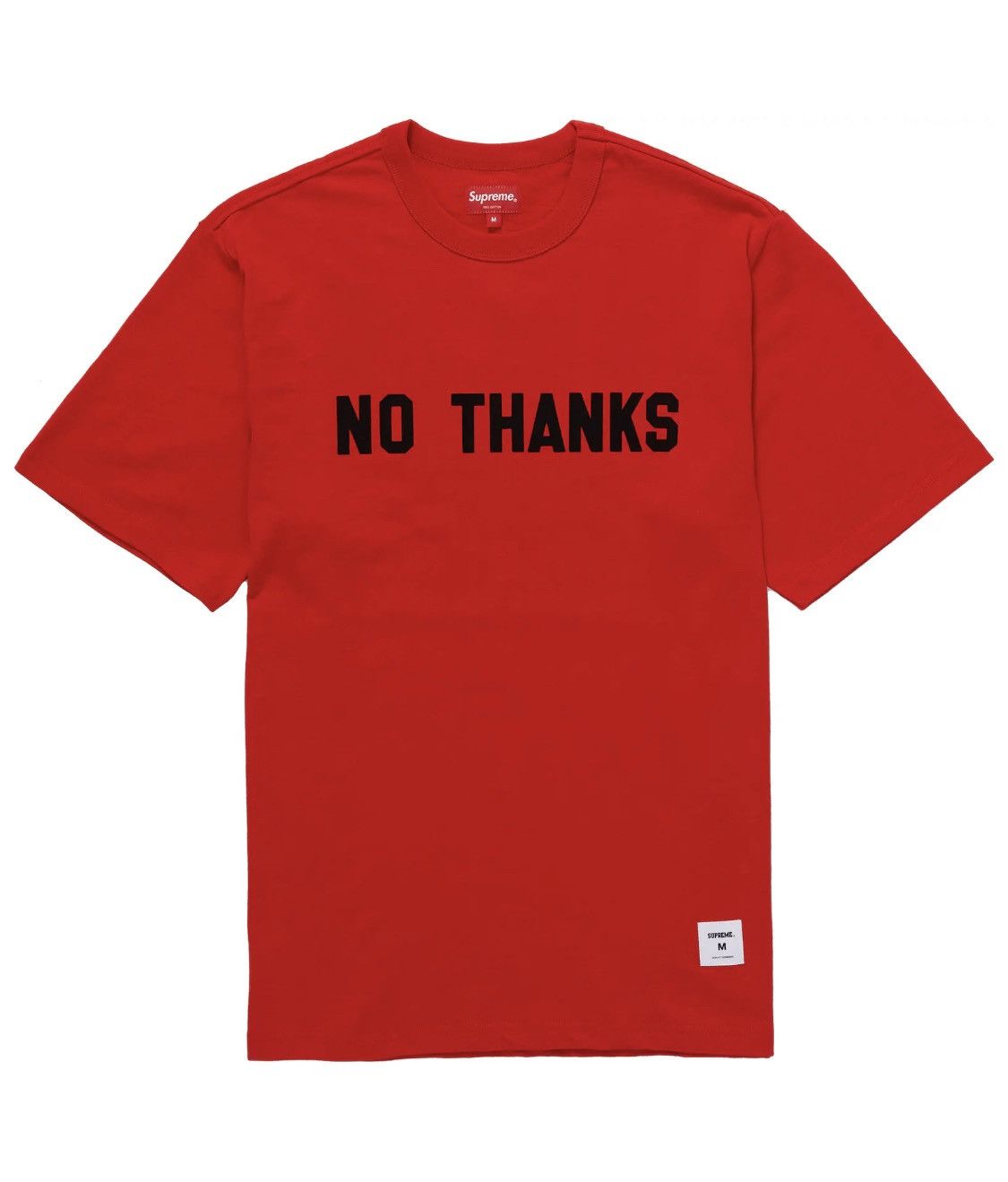 image of Supreme No Thanks Tee in Red, Men's (Size Small)