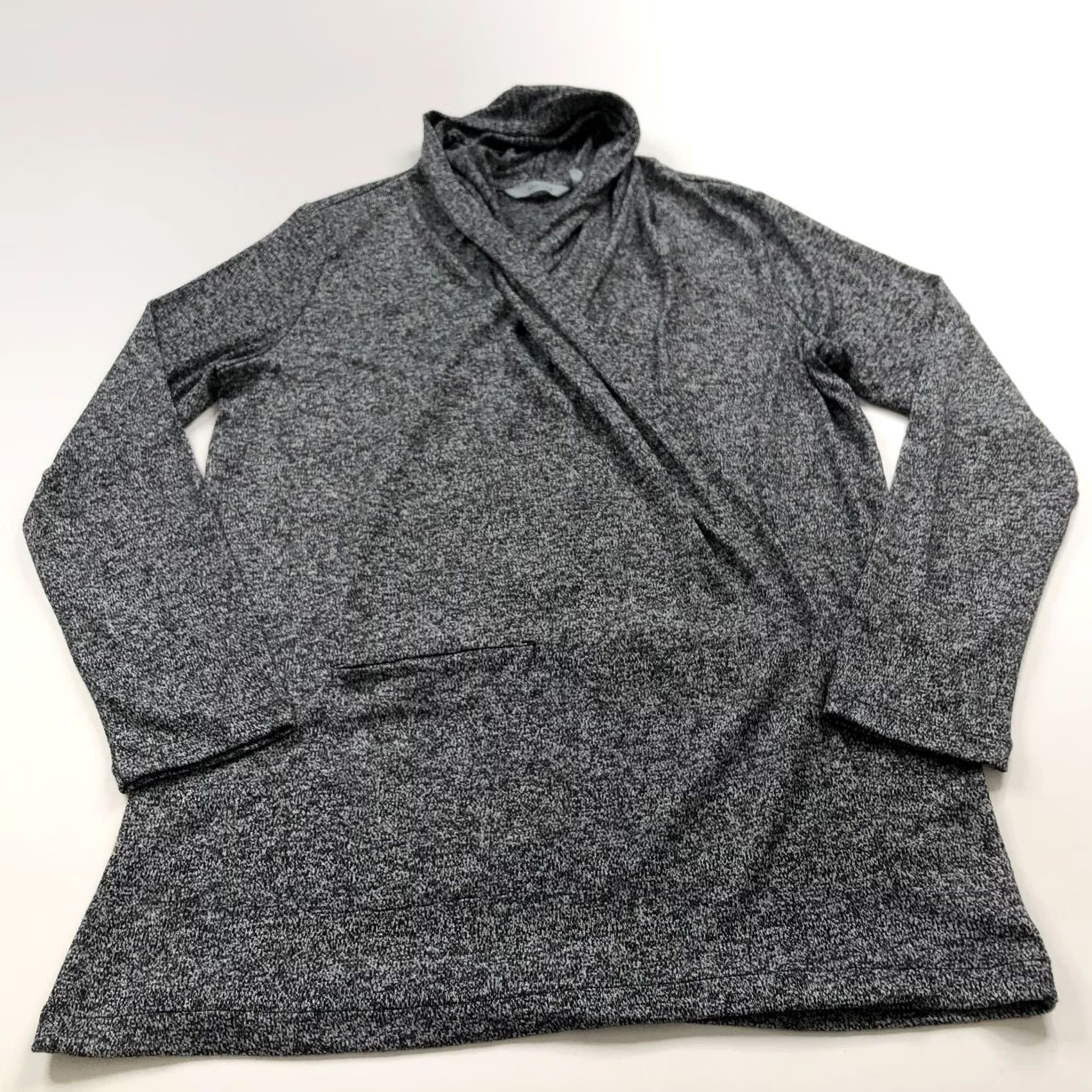 Athleta Athleta Pose Wrap Cardigan Large Marled V-Neck Sweater Gray 721645 Size L / US 10 / IT 46 - 2 Thumbnail