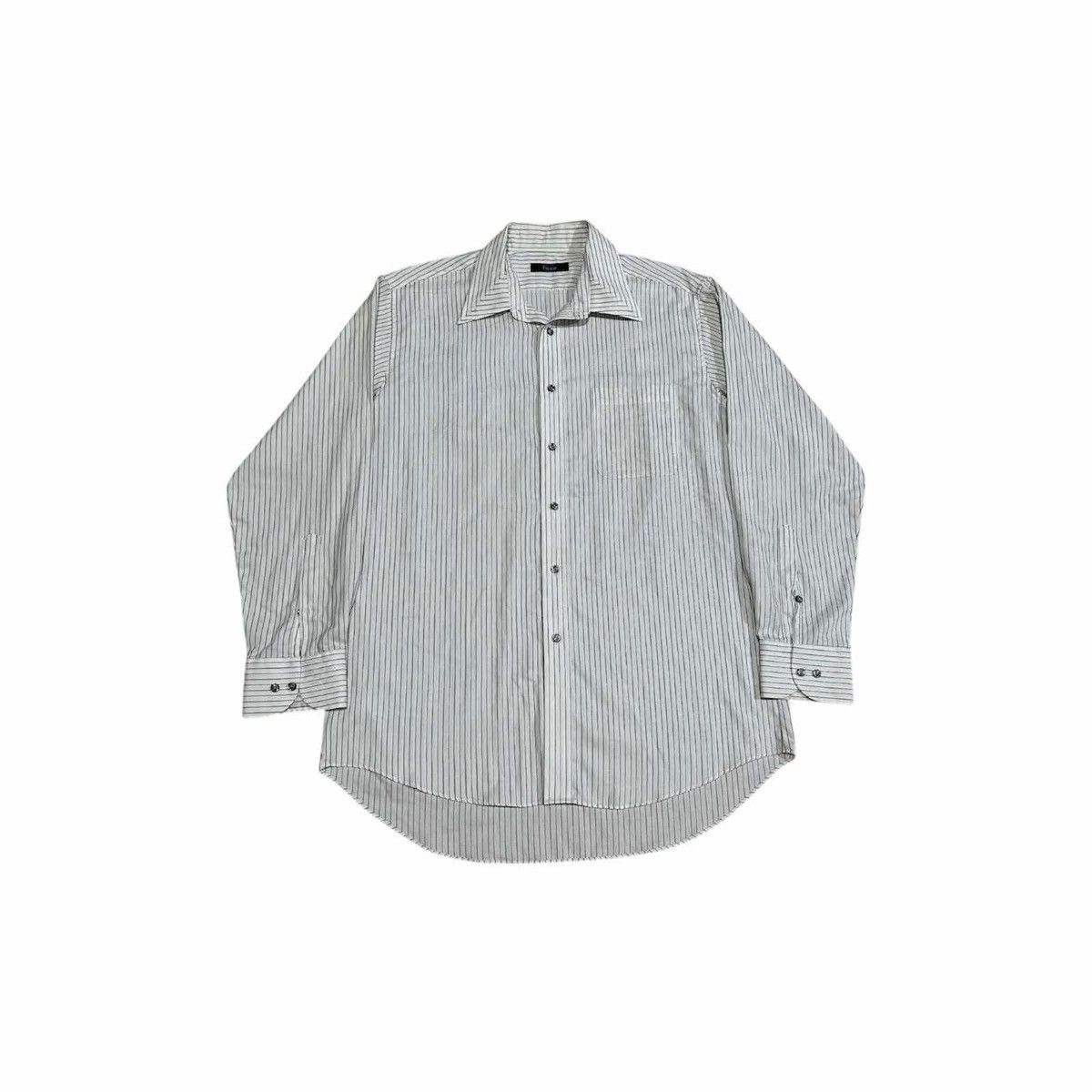 Designer 🔥Vintage Ficce Striped Shirt Long Sleeve Yoshiyuki Konishi Size US XL / EU 56 / 4 - 2 Thumbnail