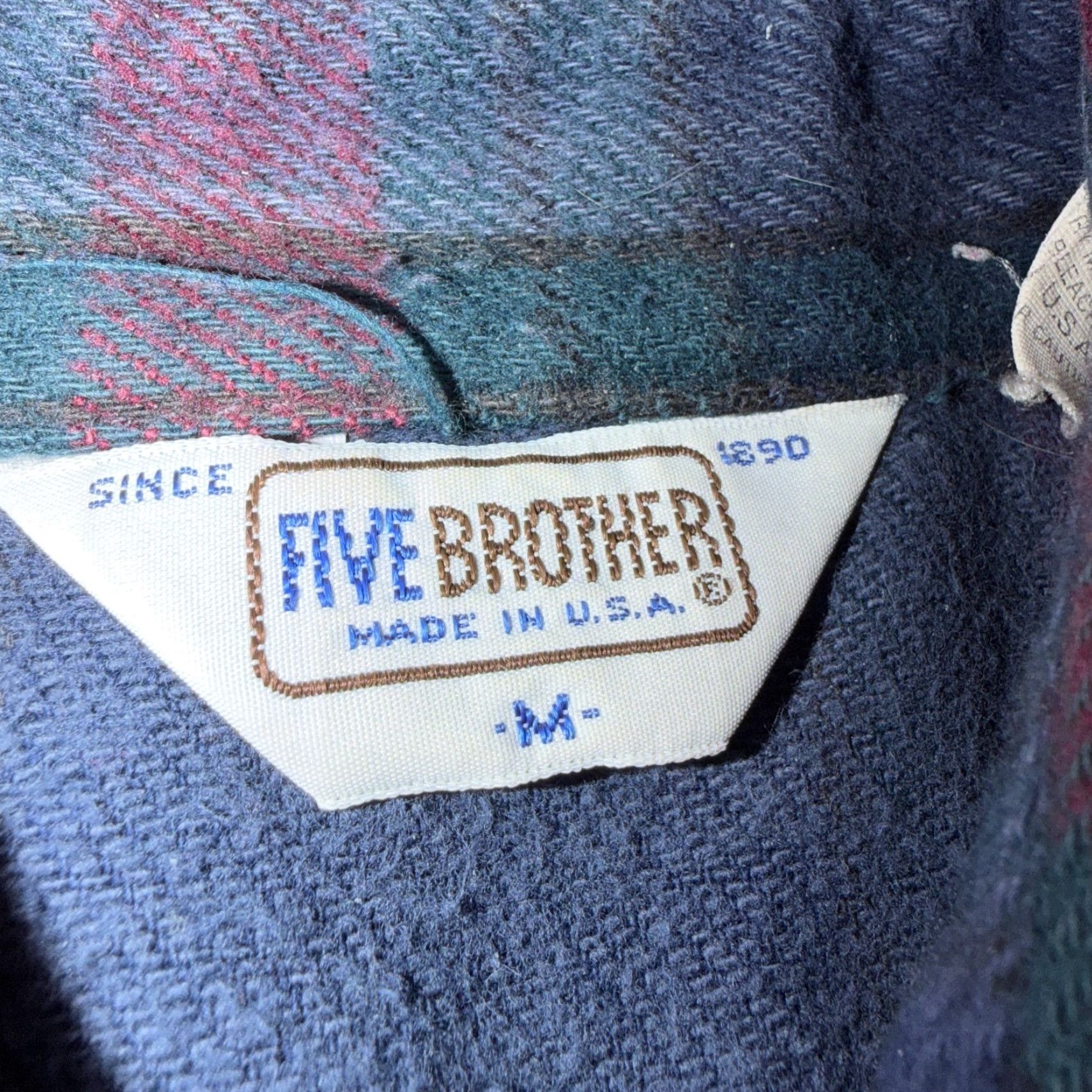 Vintage VINTAGE Five Brother Shirt Mens M Shadow Plaid Flannel USA Red Green 1980s 80s Button-Up Size US M / EU 48-50 / 2 - 7 Thumbnail