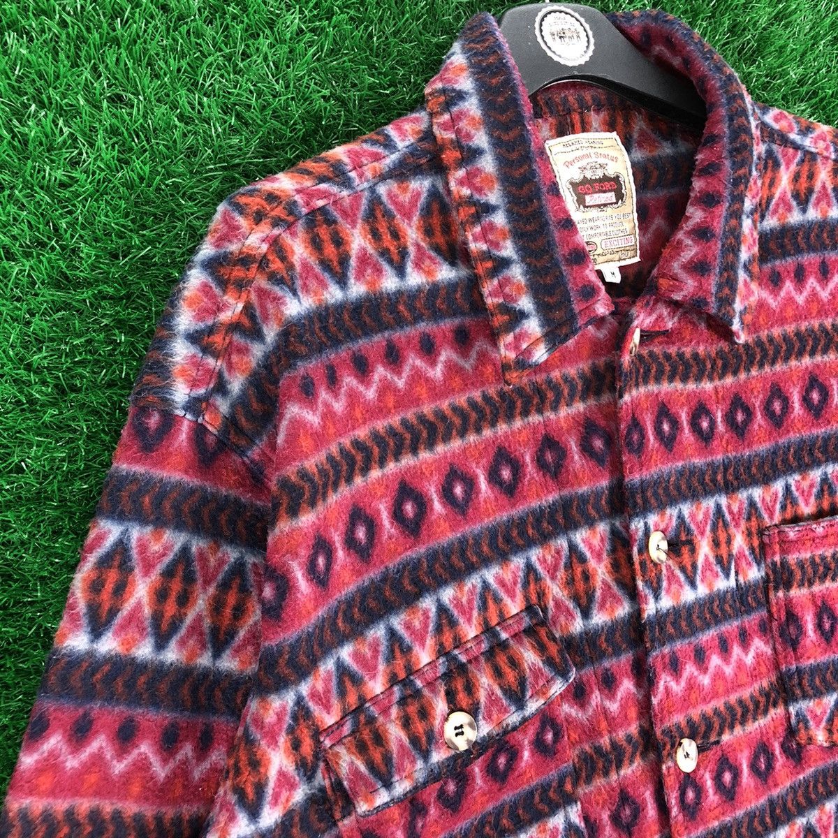 Japanese Brand Vintage 90's Navajo Fleece Chore Jacket by GQ Ford Size US XL / EU 56 / 4 - 2 Thumbnail