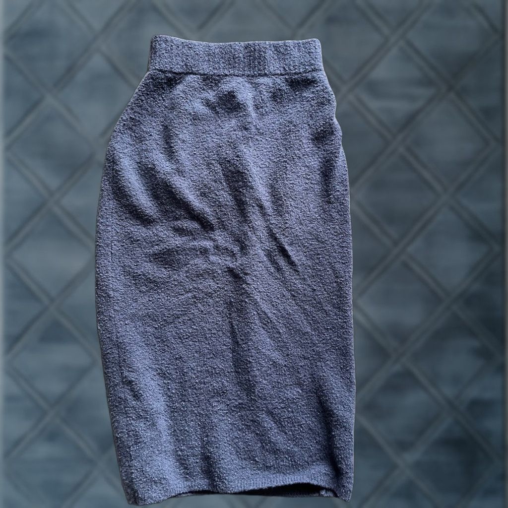Express Express Skirt Women's Midi Blue Fleece Elastic Waist Size S 90s Preppy Dressy Casual Business Size 28" / US 6 / IT 42 - 1 Thumbnail