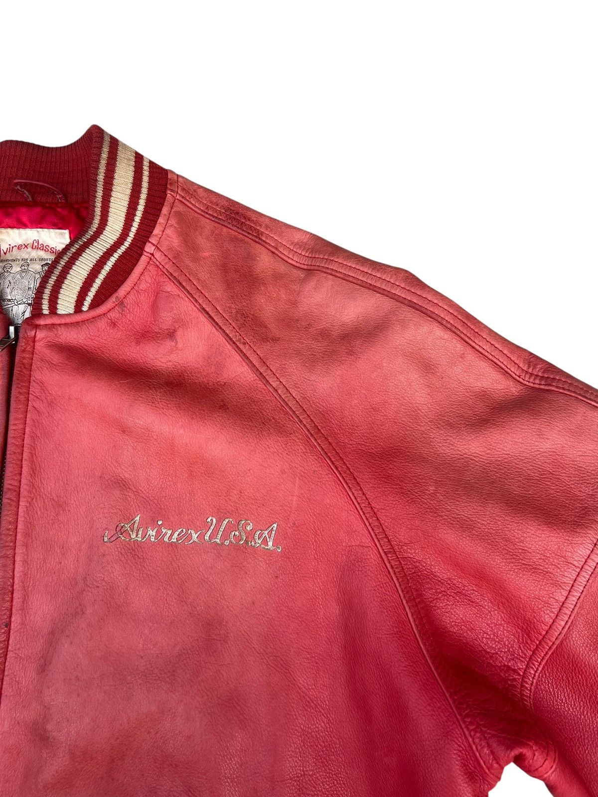 Avirex 90s Avirex Muddy Patina Leather Flight Jacket Military Size US M / EU 48-50 / 2 - 17 Thumbnail
