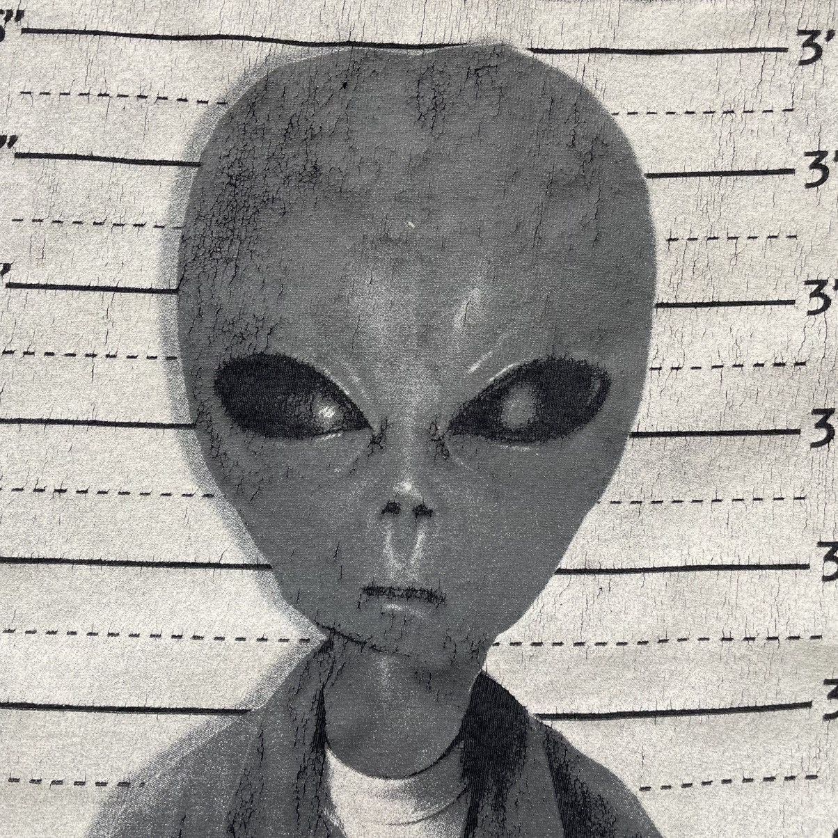 Vintage Vintage Y2K Alien Mugshot Graphic Tee Streetwear Black S Size US S / EU 44-46 / 1 - 5 Thumbnail