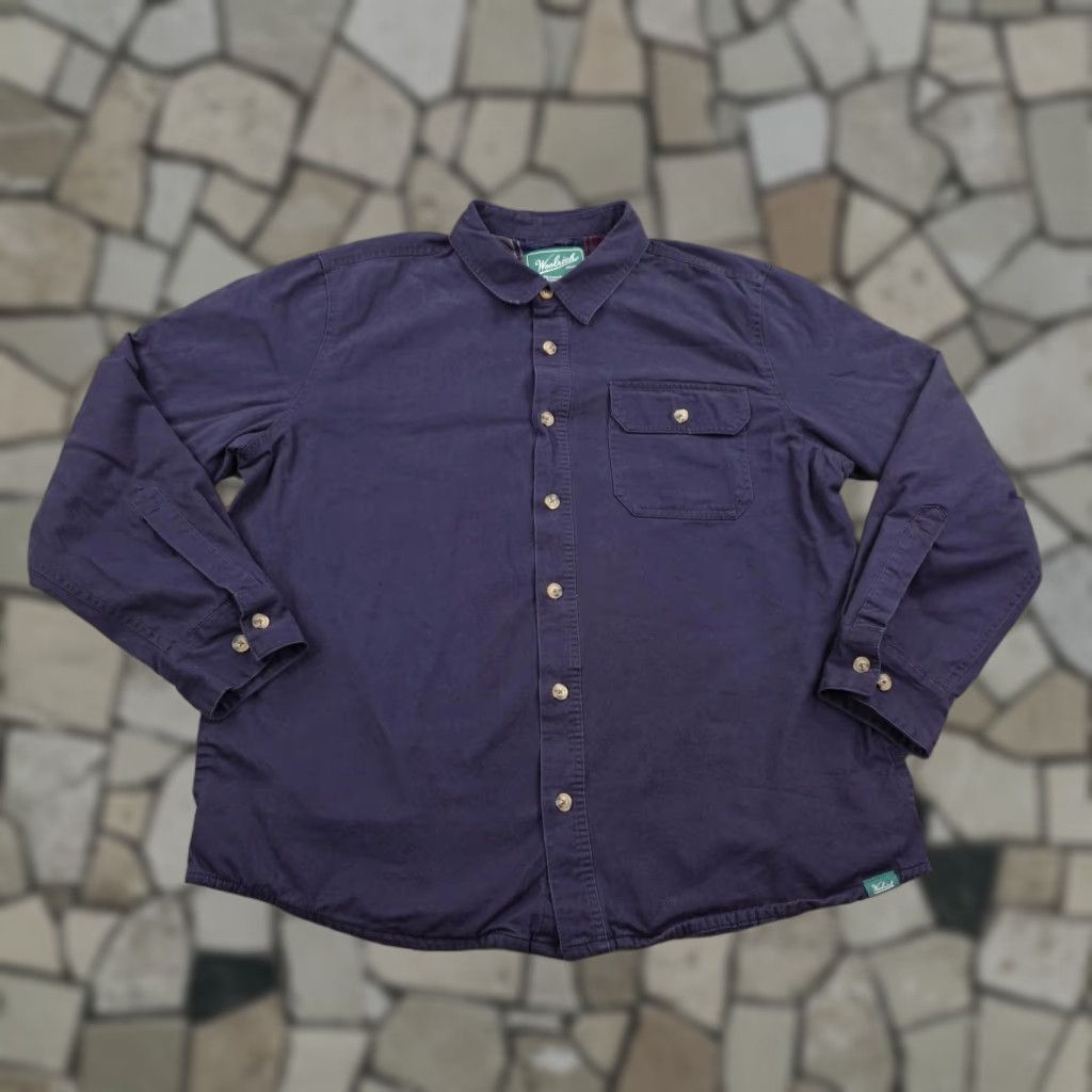 Vintage Woolrich Jacket Mens XL Blue Flannel Lined Quilted Shirt Shacket Green Label Size US XL / EU 56 / 4 - 1 Thumbnail