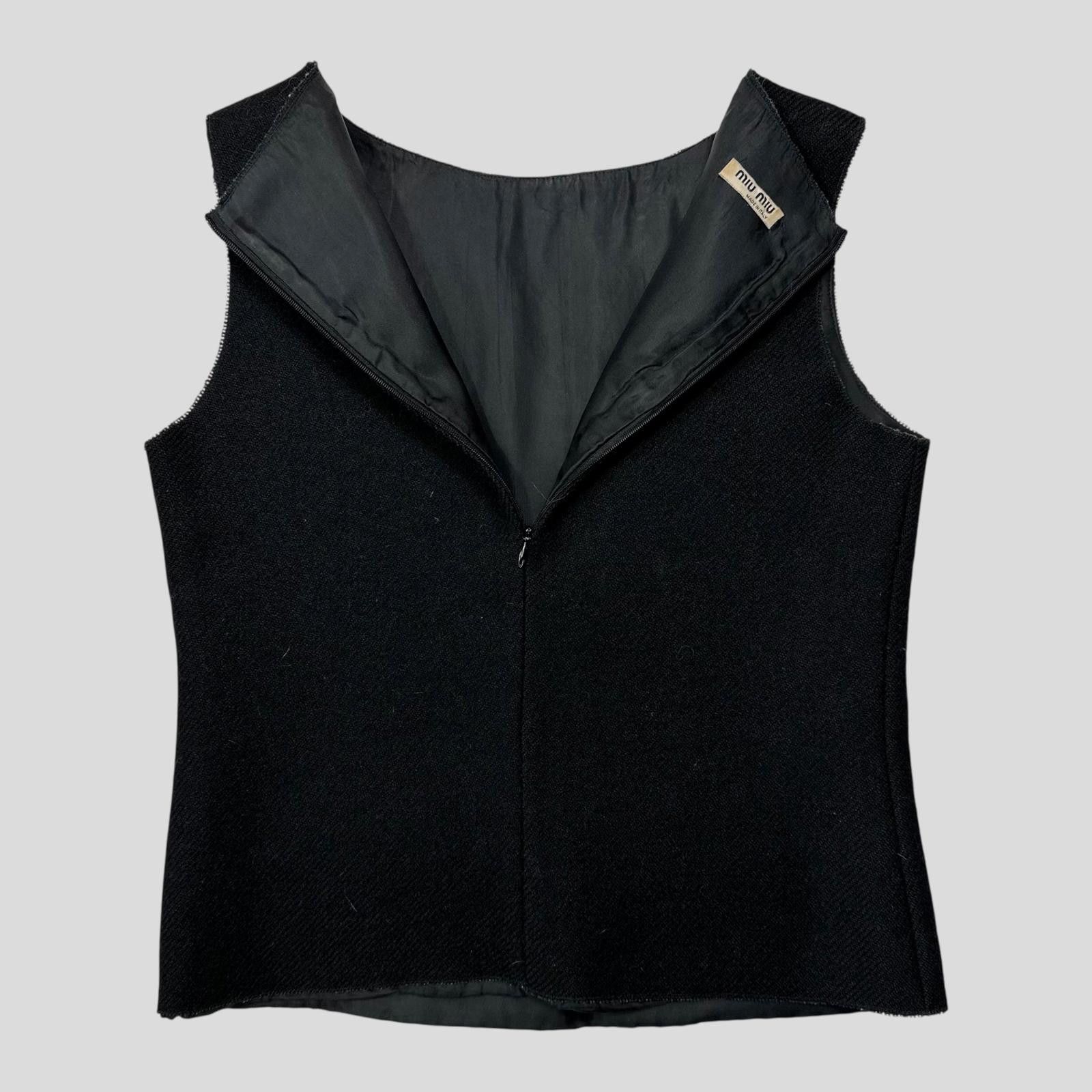 Miu Miu Miu Miu 00’s Mohair & Wool Corset Shape Vest Top - IT38 Size XS / US 0-2 / IT 36-38 - 2 Thumbnail