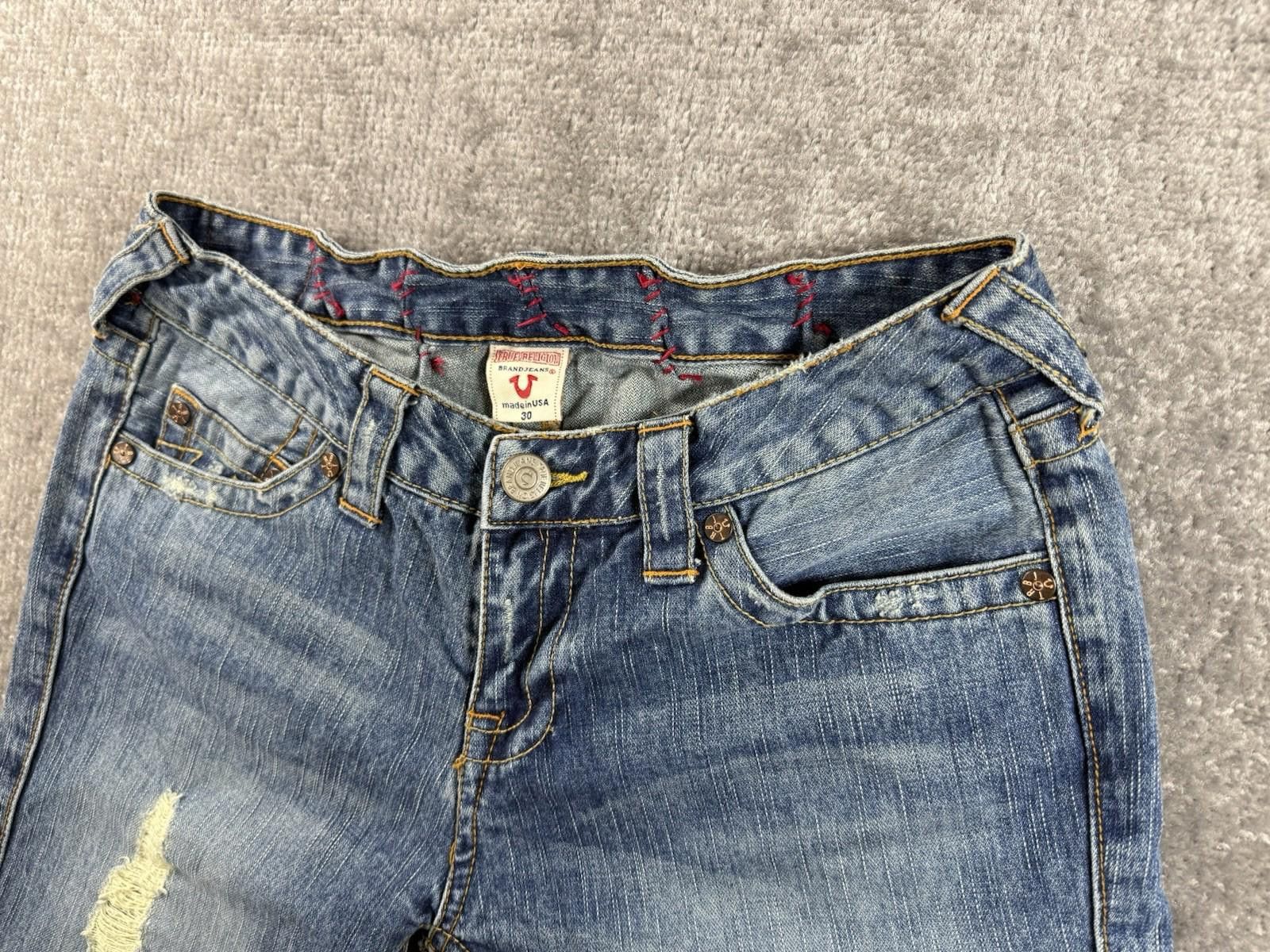 True Religion True Religion Low Rise Bobby Women's Jeans Size 30 Flare Size 30" / US 8 / IT 44 - 4 Thumbnail