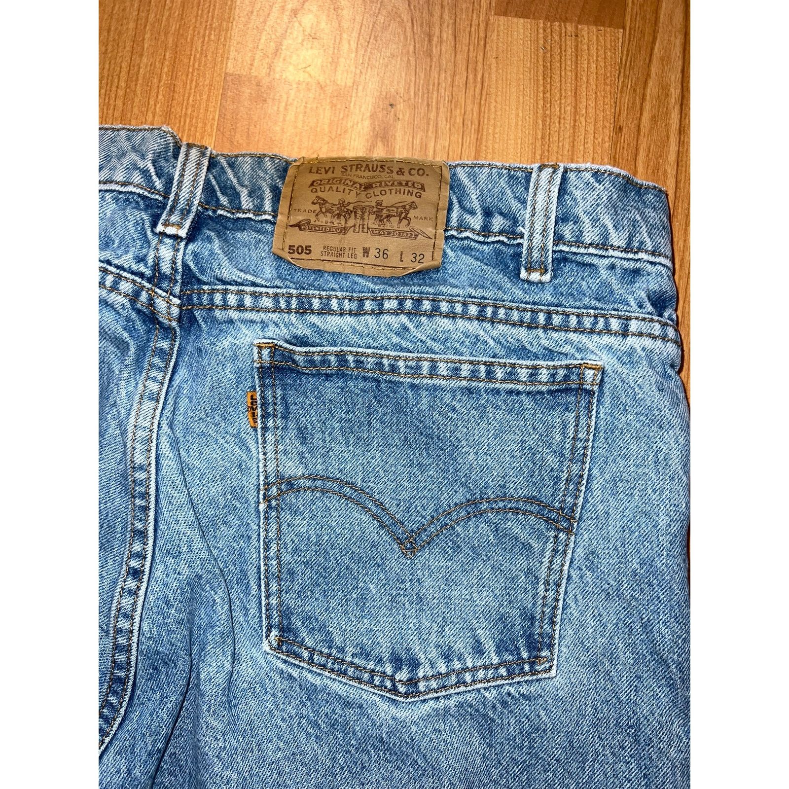 Levi's Vintage Levi 505 Orange Tab Jeans Bottoms 36x32 VTG Levi's Size US 36 / EU 52 - 8 Thumbnail