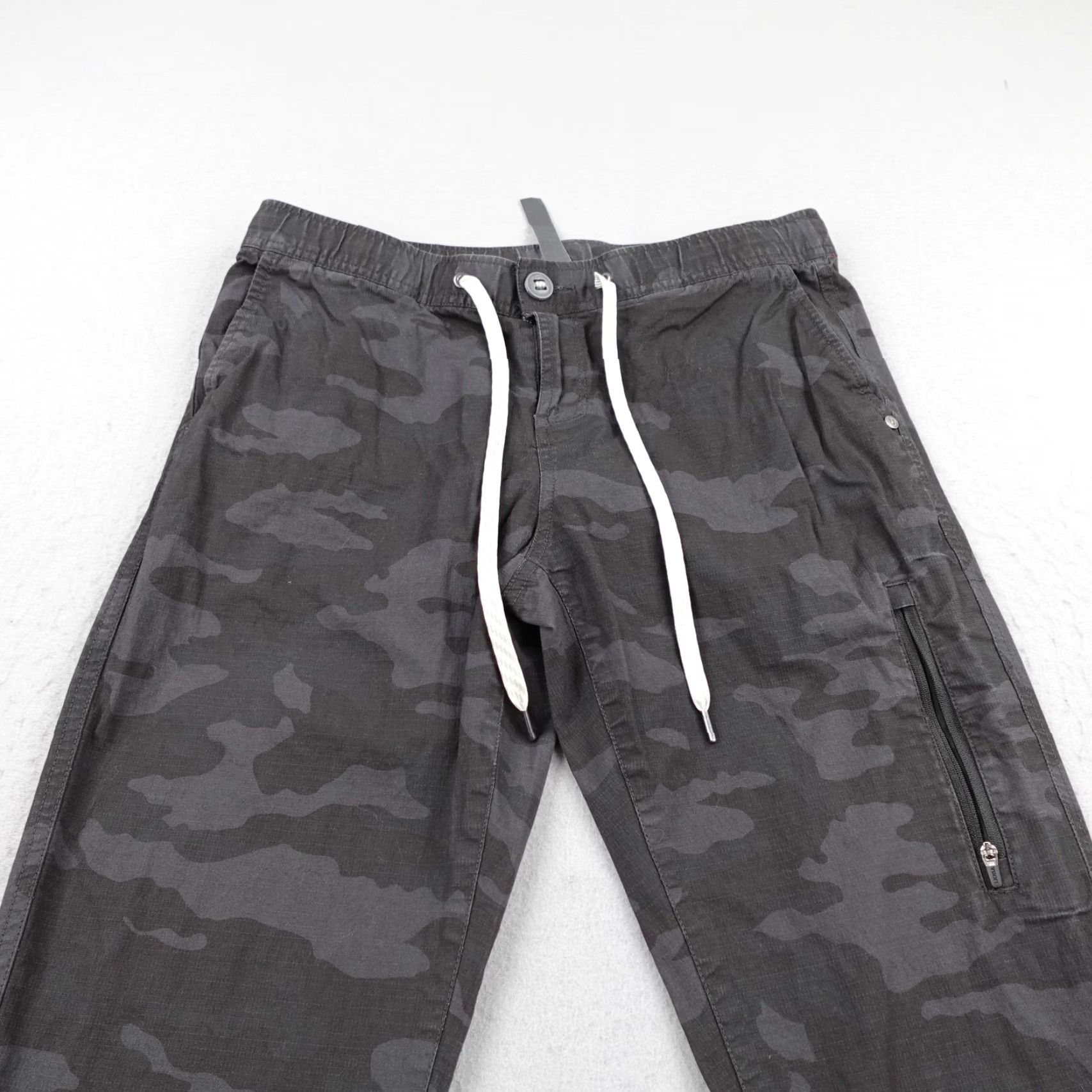 Vuori Vuori Pants Women Gray Camouflage Ripstop Chino Joggers Drawstring Hiking Pockets Zip Pocket Stretch Adjustable Waist Size 32" / US 10 / IT 46 - 2 Thumbnail