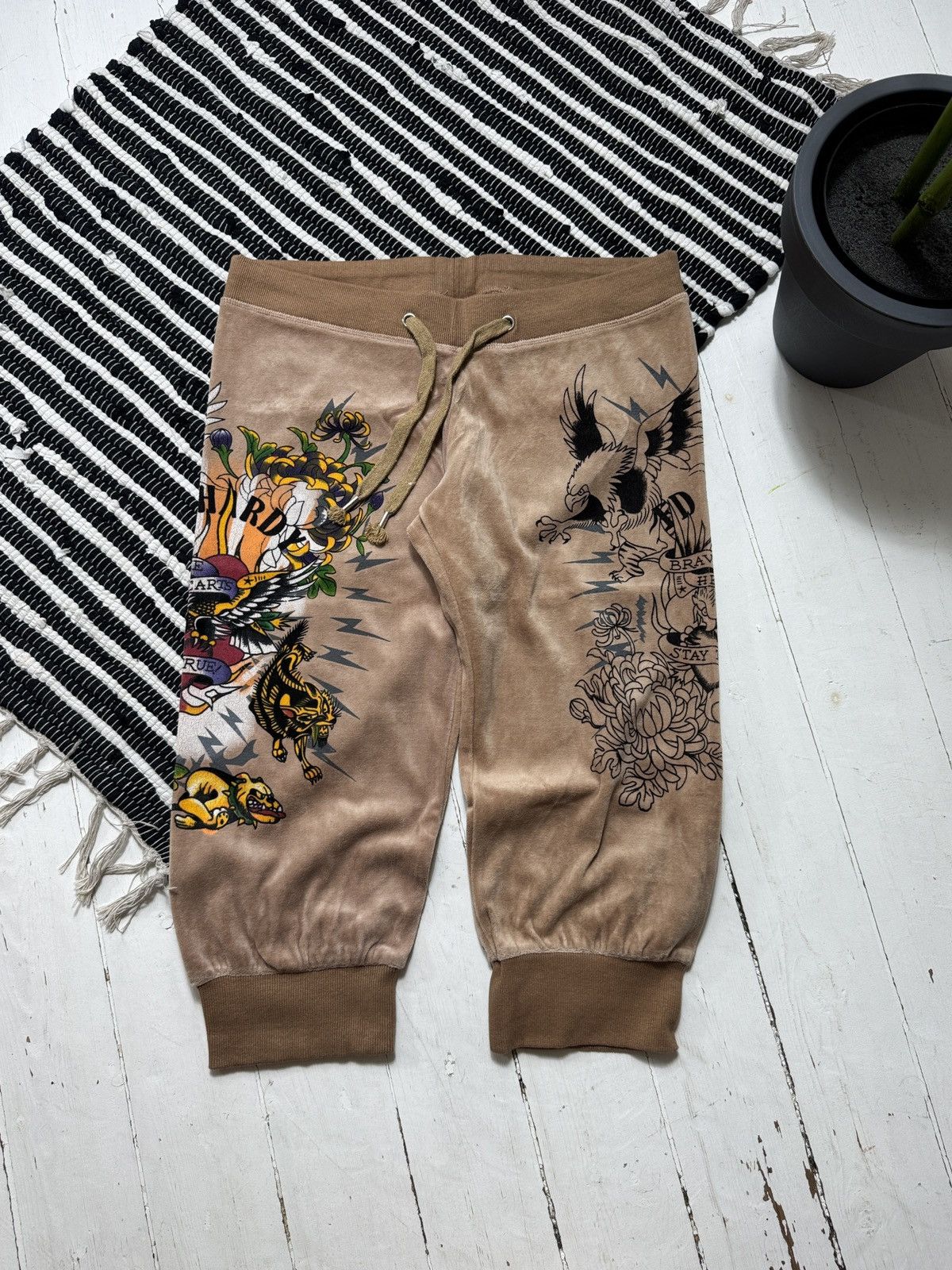 Ed Hardy VINTAGE ED HARDY VELOUR PRINTED 2000s TRACKSUIT SET Size M / US 6-8 / IT 42-44 - 11 Thumbnail