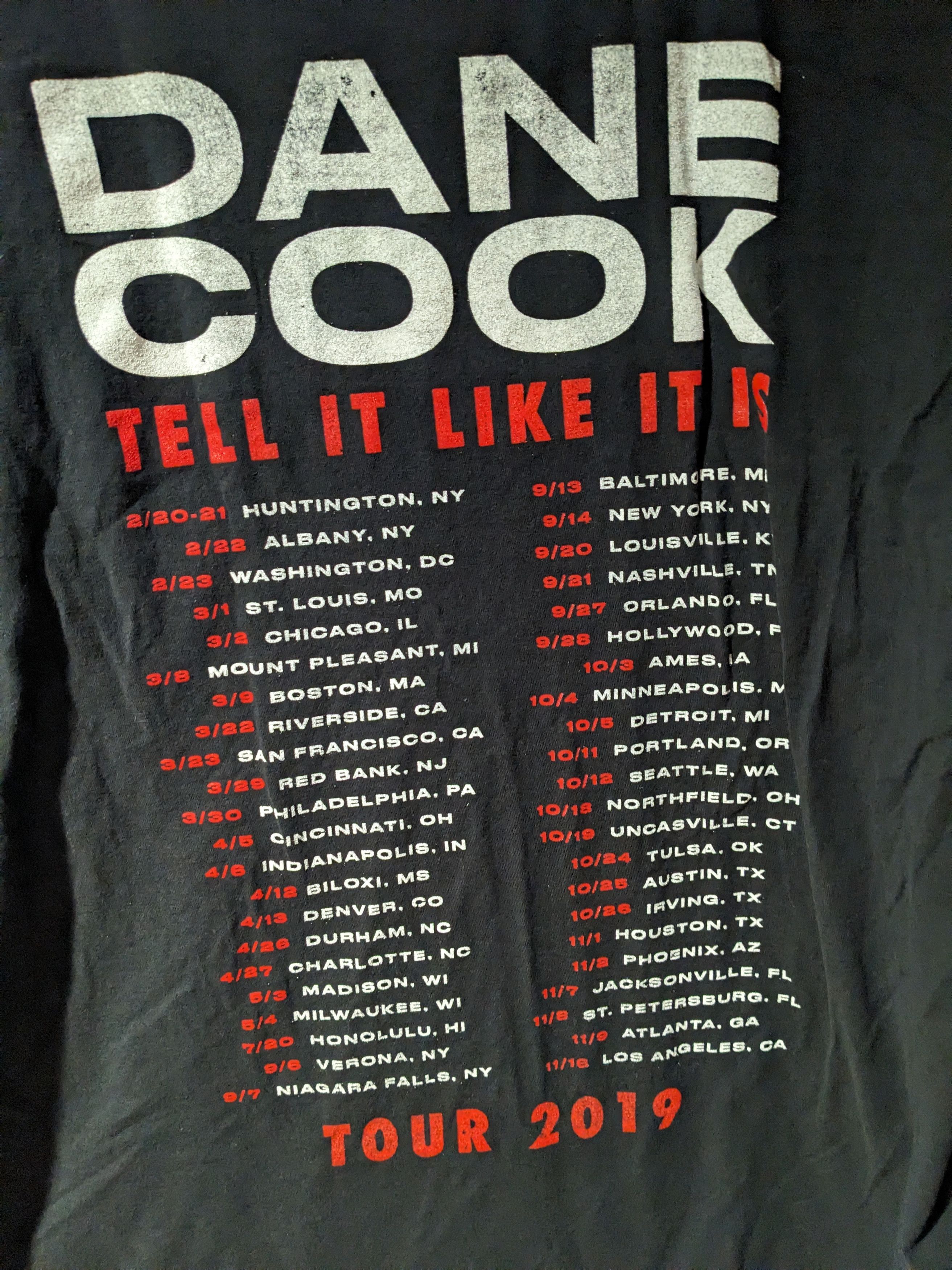 Designer Dane Cook Tell it Like It Is Comedy Show XX-Large T-Shirt Size US XXL / EU 58 / 5 - 6 Thumbnail