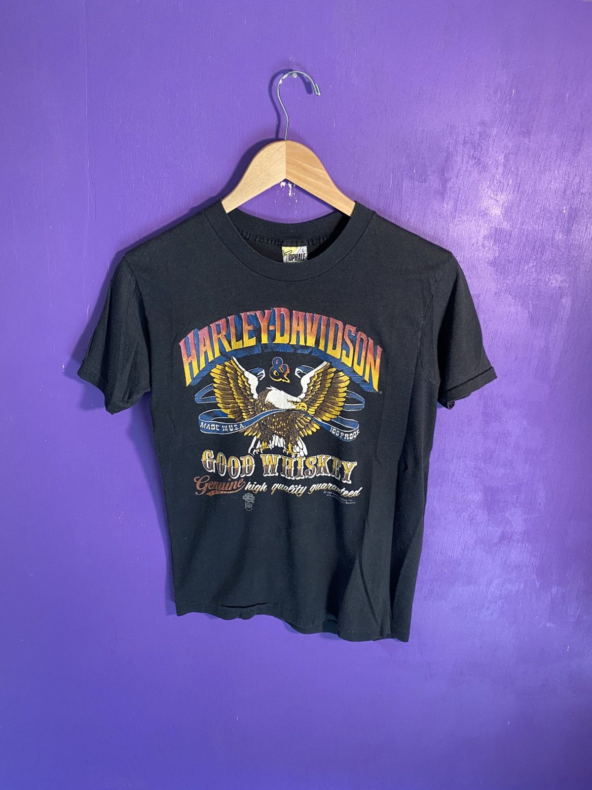 Harley Davidson Vintage 1987 Harley Davidson and fine whiskey t-shirt Size US M / EU 48-50 / 2 - 1 Thumbnail
