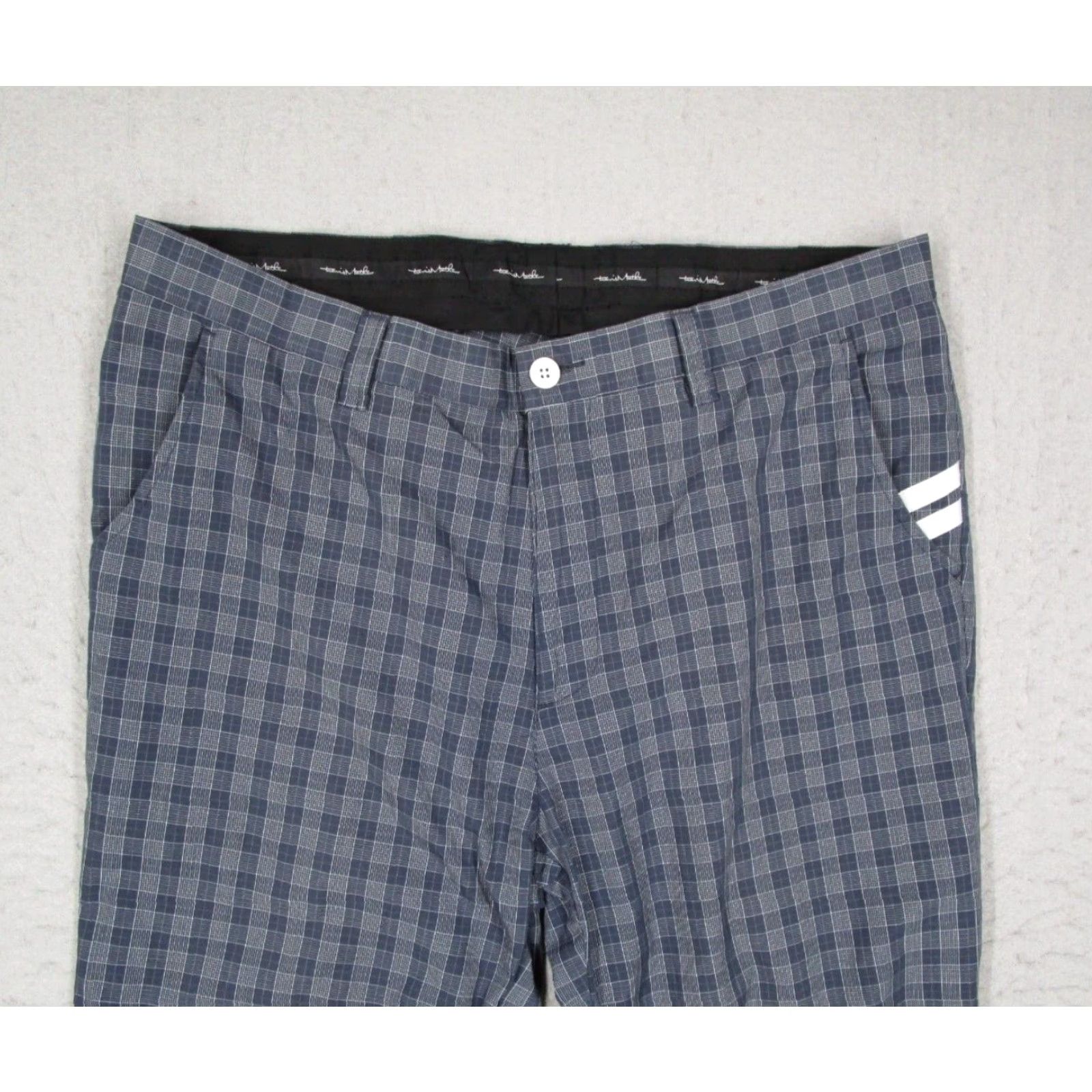 TravisMathew Travis Mathew Mens 36 Blue Plaid Chinos Pants Flat Front Golf Regular Fit Size US 36 / EU 52 - 2 Thumbnail