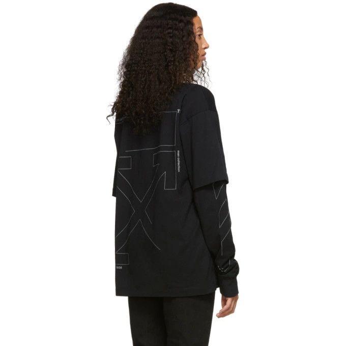 Off-White Black Unfinished Reflective Arrows Long Sleeve T-Shirt Size XL / US 12-14 / IT 48-50 - 1 Thumbnail