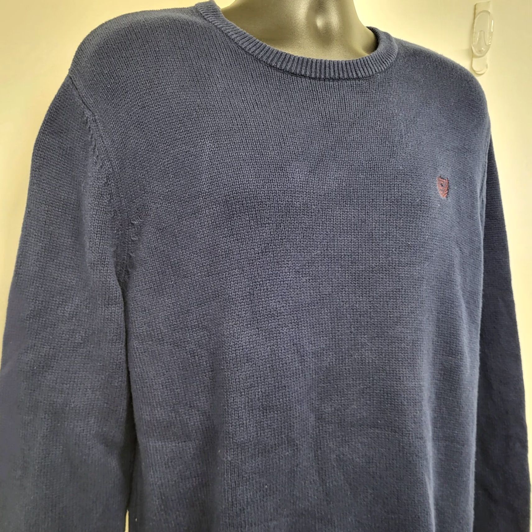 Chaps Chaps Sweater Men’s Large Navy Blue Tight-Knit Pullover Logo Golf Preppy Crew Neck” Size US L / EU 52-54 / 3 - 3 Thumbnail