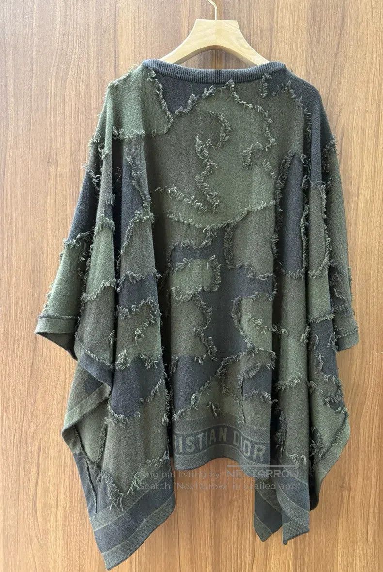 Dior Dior Army green cashmere cloak coat Size S / US 4 / IT 40 - 3 Thumbnail