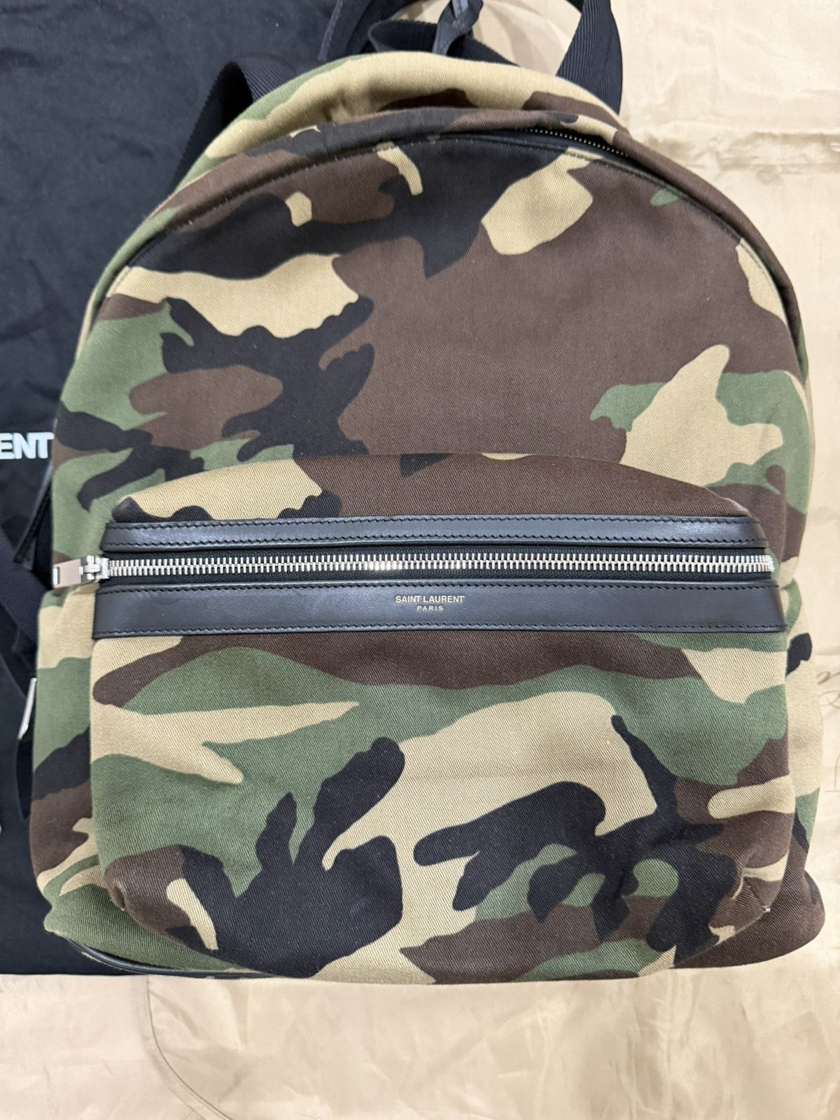 Saint Laurent Paris Saint Laurent City Backpack Camo & Black Size ONE SIZE - 2 Thumbnail