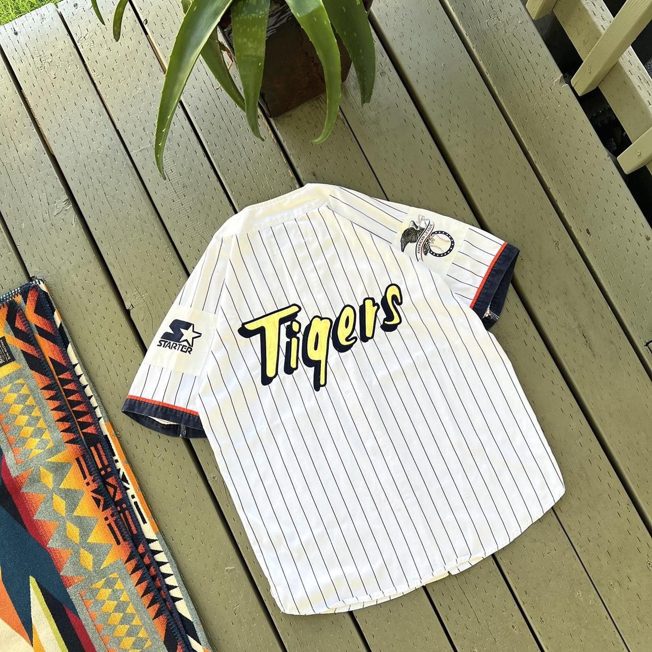 90s Vintage Detroit Tigers Pinstripe MLB Baseball Jersey Size 