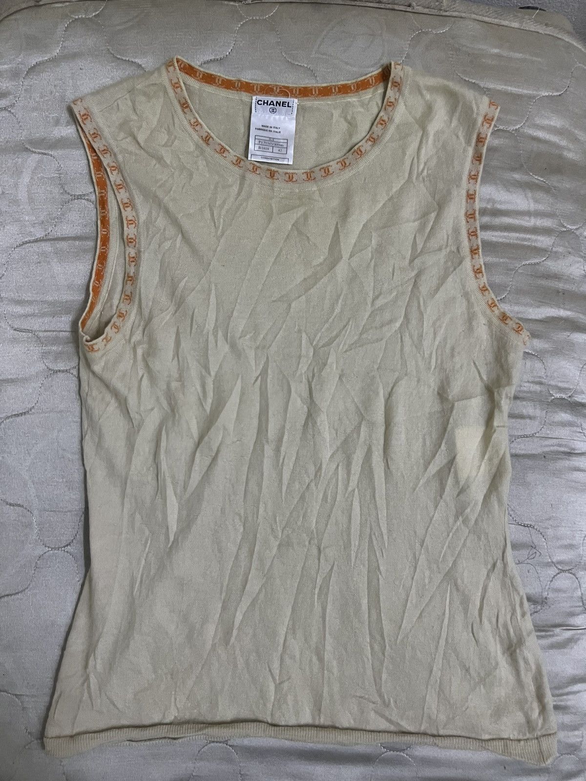 Chanel Archival CHANEL 2001S Cashmere Logo Trim Knit Tank TopSize42 Size M / US 6-8 / IT 42-44 - 5 Thumbnail