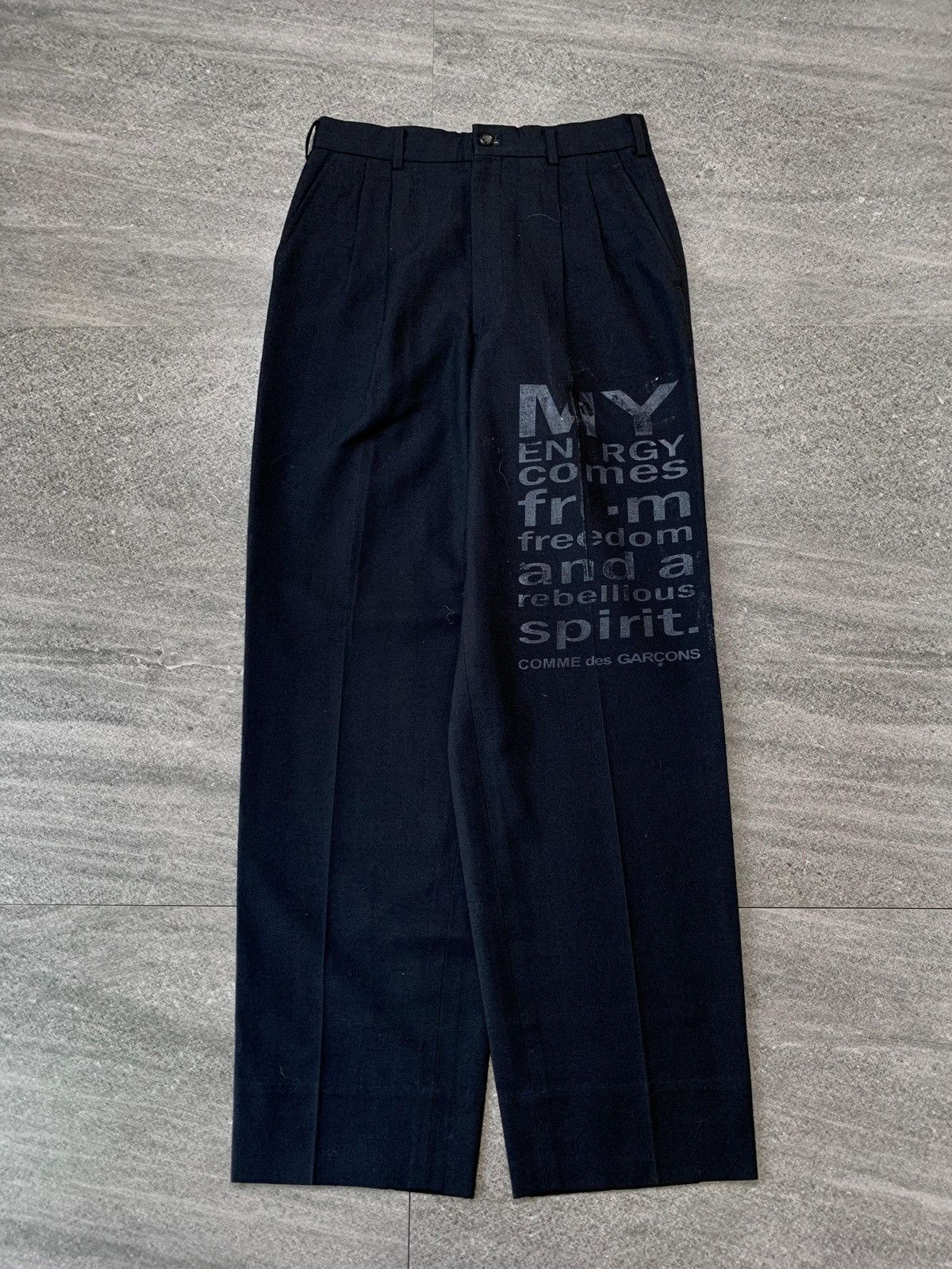 Comme des Garcons Homme FREE TAX! 90s Printed Poem Trousers - 30” Size US 31 - 2 Thumbnail