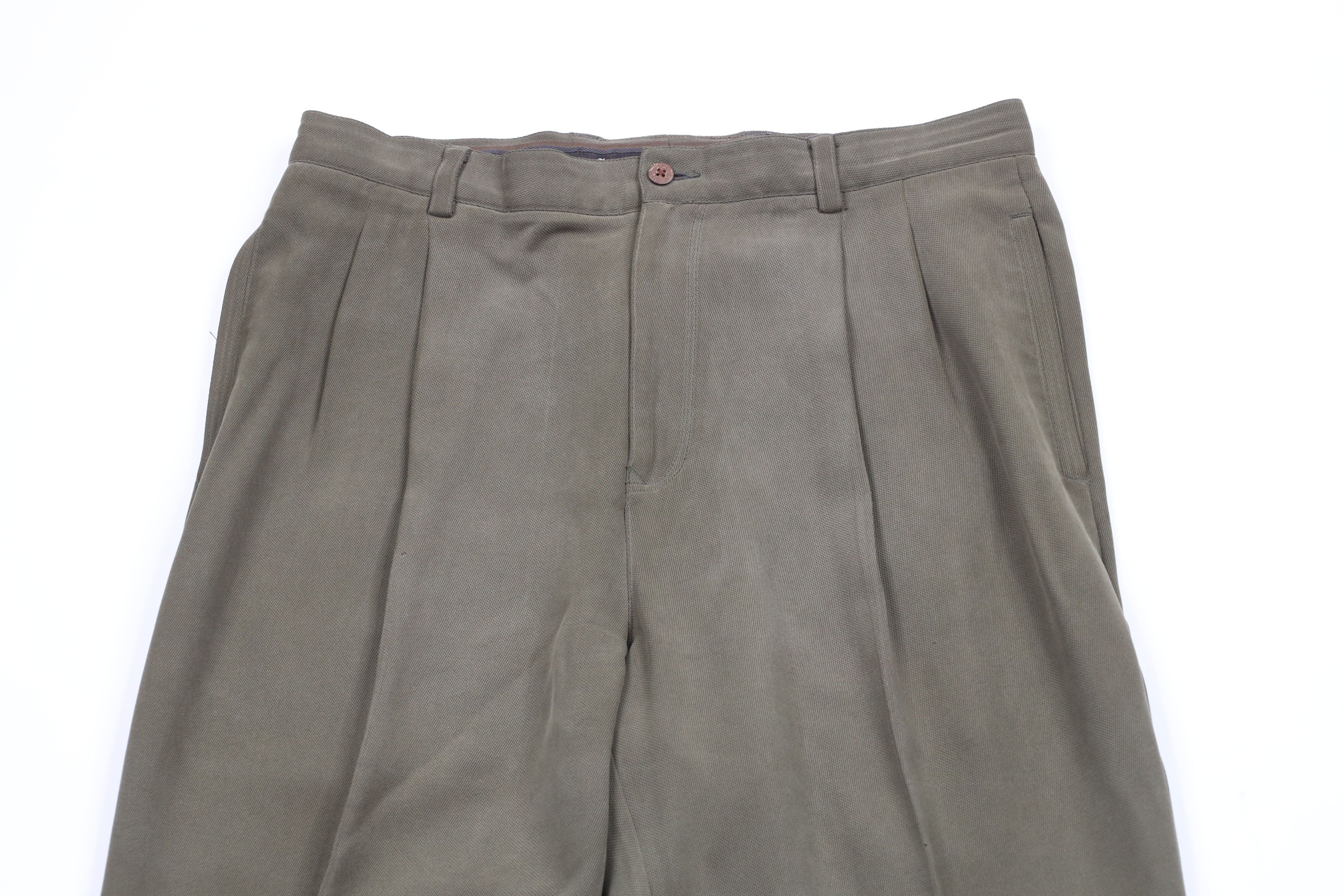 Tommy Bahama Vintage 90s Tommy Bahama Pleated Wide Leg Chino Pants Green Size US 36 / EU 52 - 2 Thumbnail