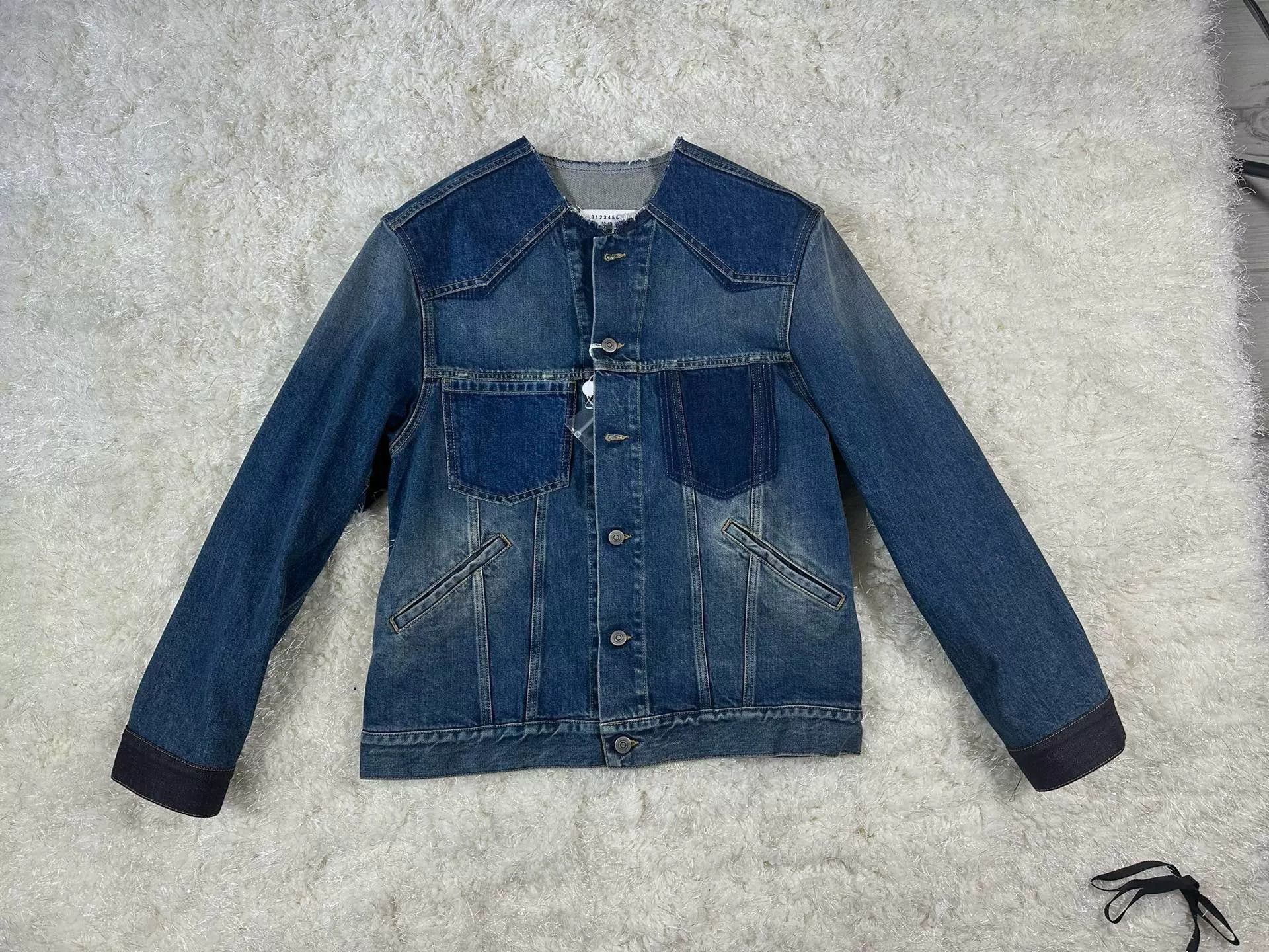 maison margiela collarless denim jacket
