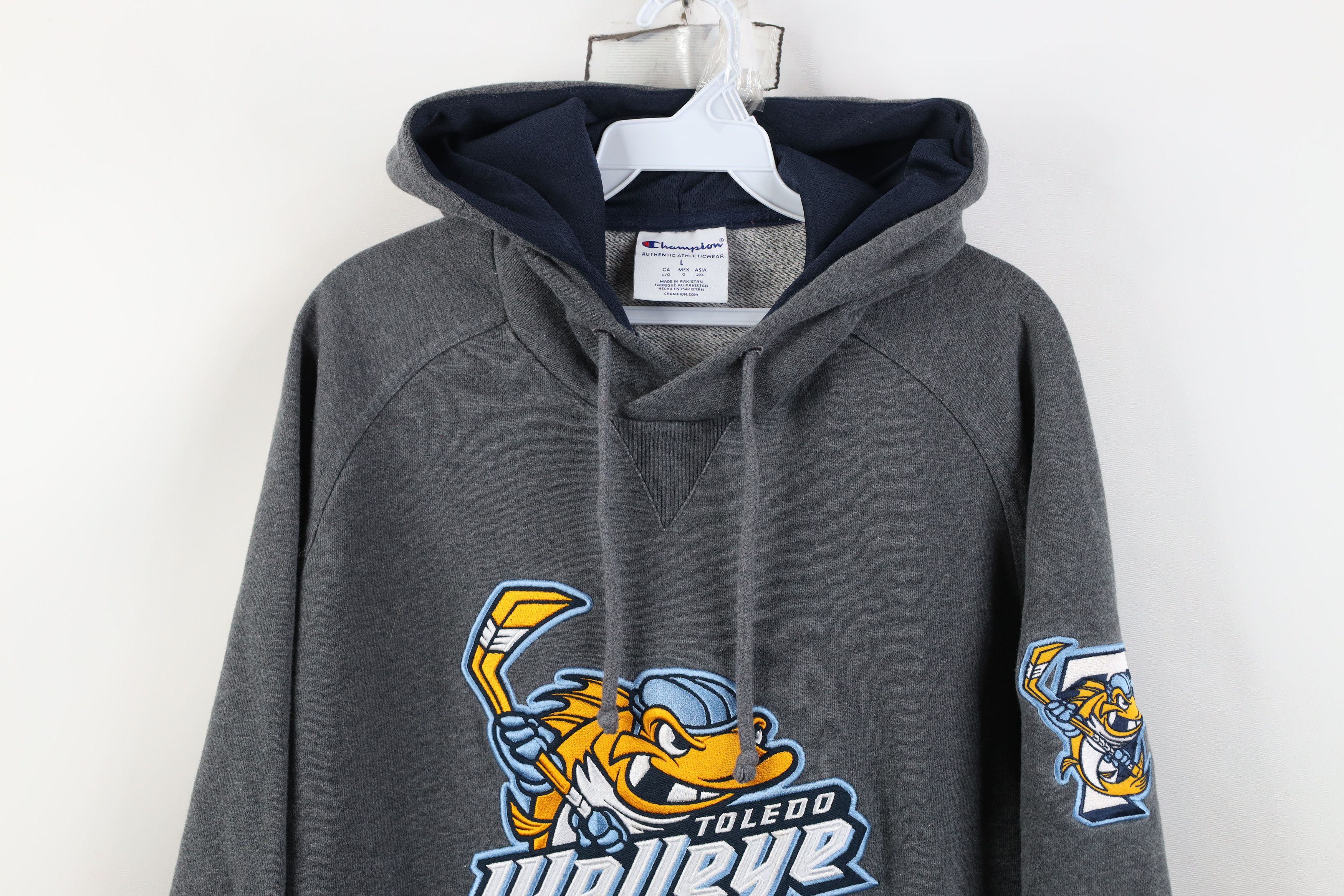 Champion Vintage Y2K Champion Toledo Walleye Hockey Hoodie Sweatshirt Size US L / EU 52-54 / 3 - 2 Thumbnail