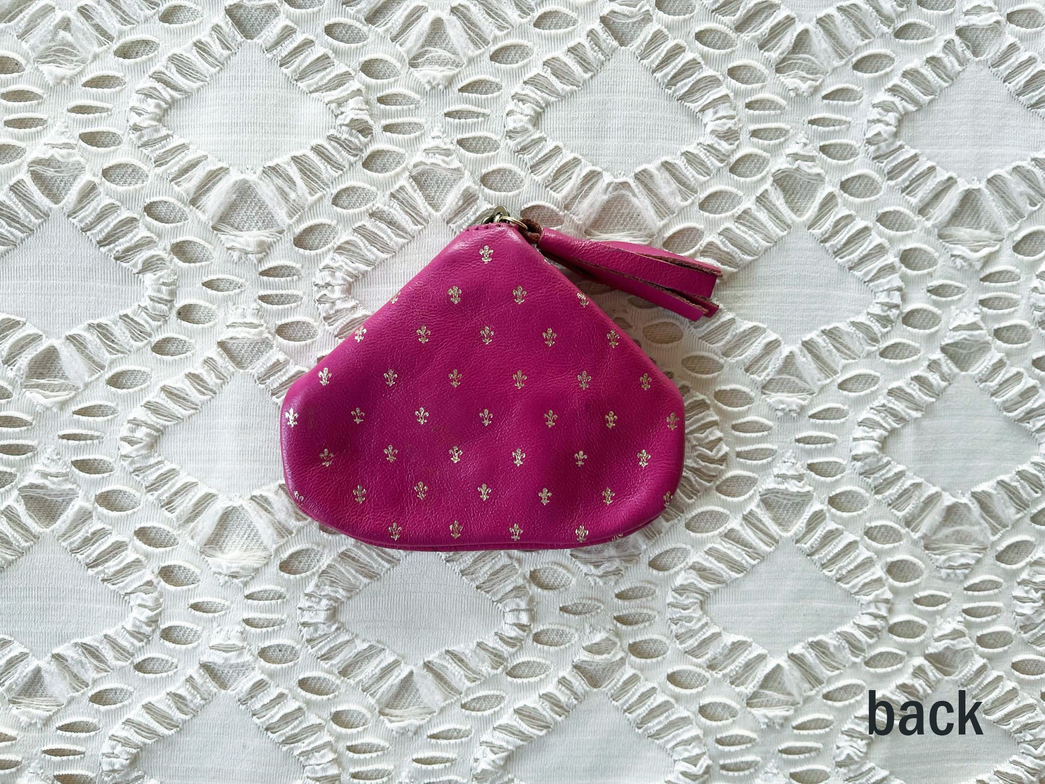 Vintage Slide Snap leather embossed gold fleur de lis coin purse Size ONE SIZE - 4 Thumbnail