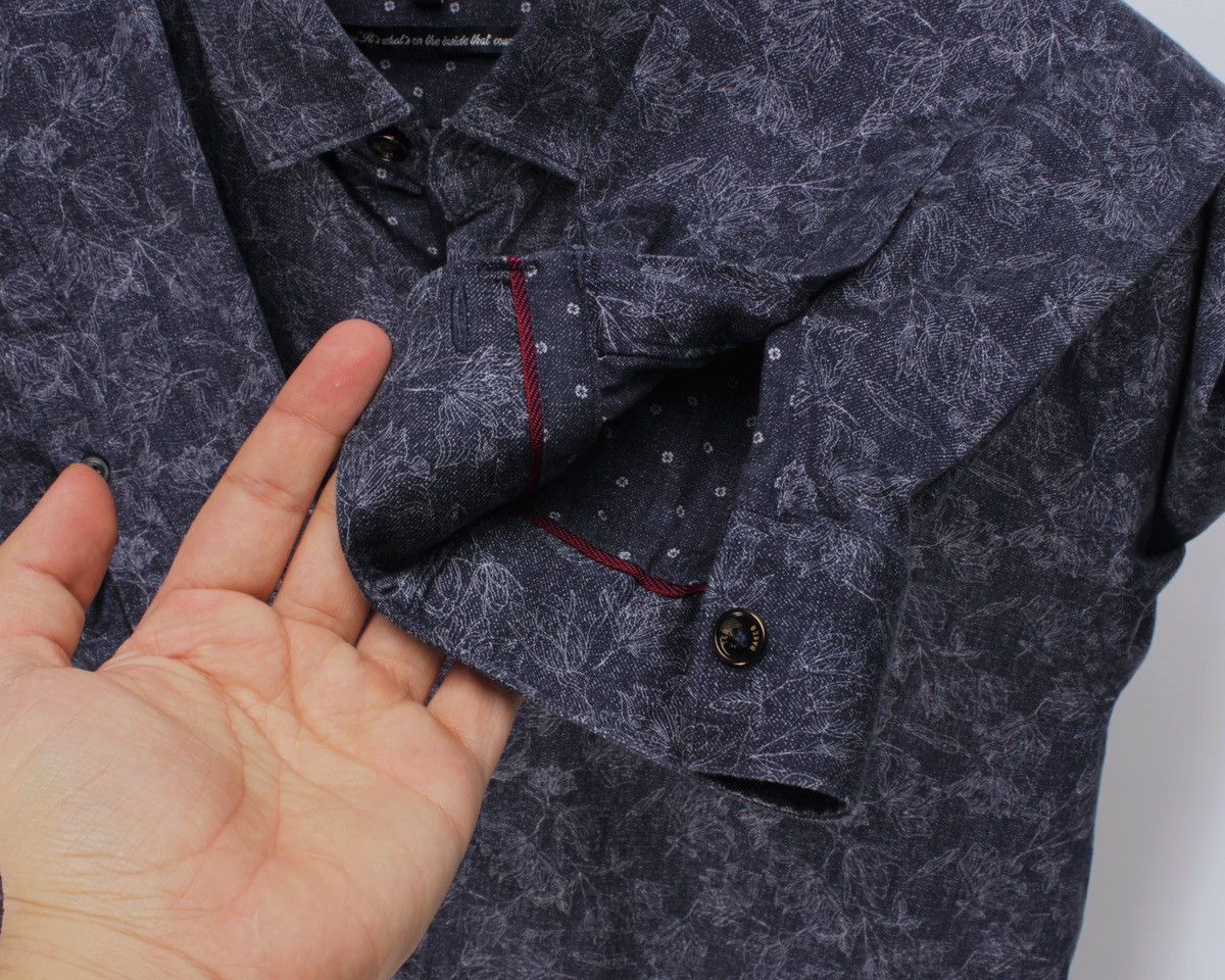 Designer × Ted Baker TED BAKER Marais Floral Geo Printed Long Sleeve Button Shirt Size US M / EU 48-50 / 2 - 8 Thumbnail