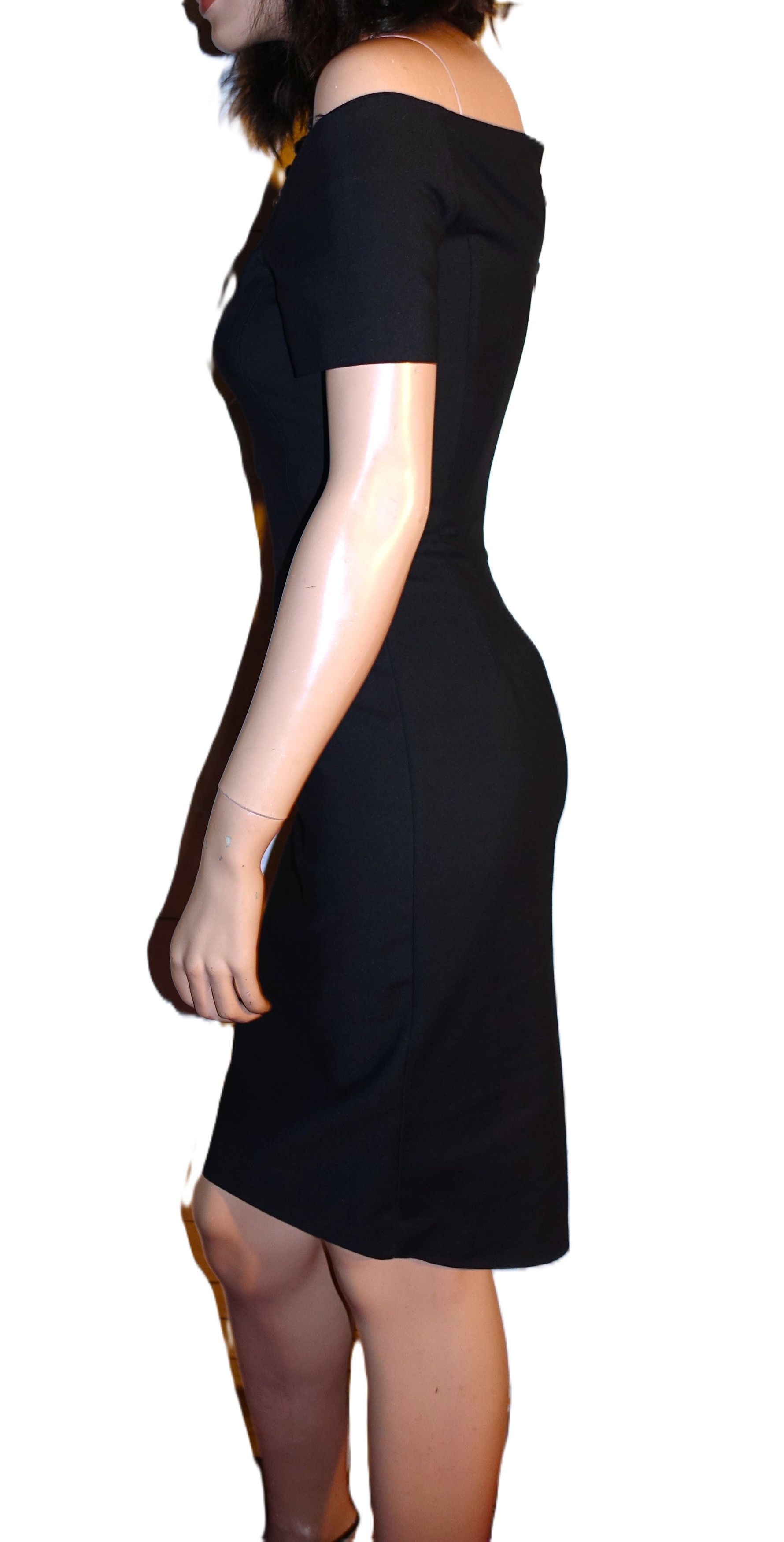 Zara Zara Basic Black Off Shoulder Dress XS Size XS / US 0-2 / IT 36-38 - 4 Thumbnail
