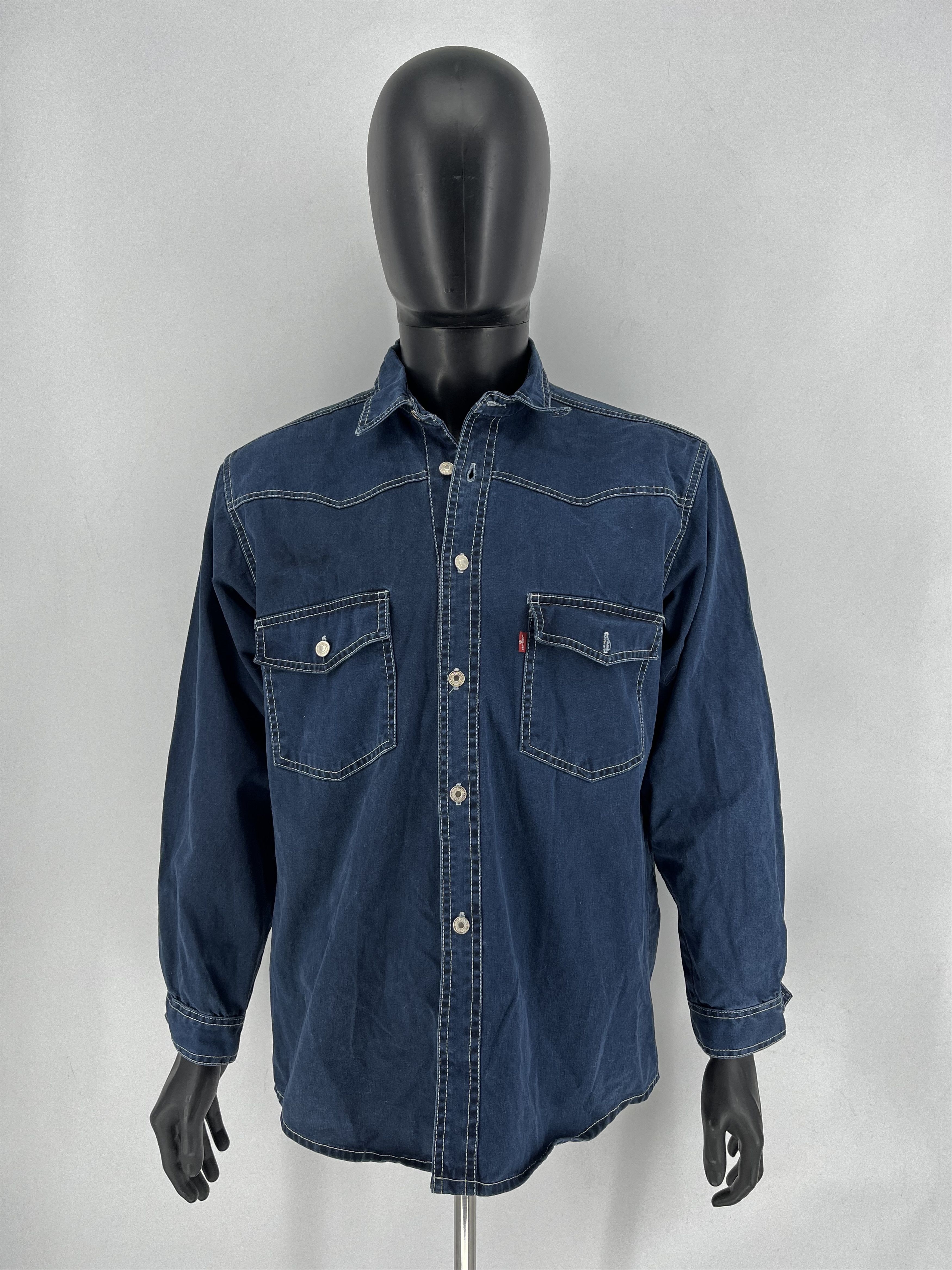 Levi's Vintage 90s Levi’sLevi’s White Blue Jeans Jacket Size US M / EU 48-50 / 2 - 2 Thumbnail
