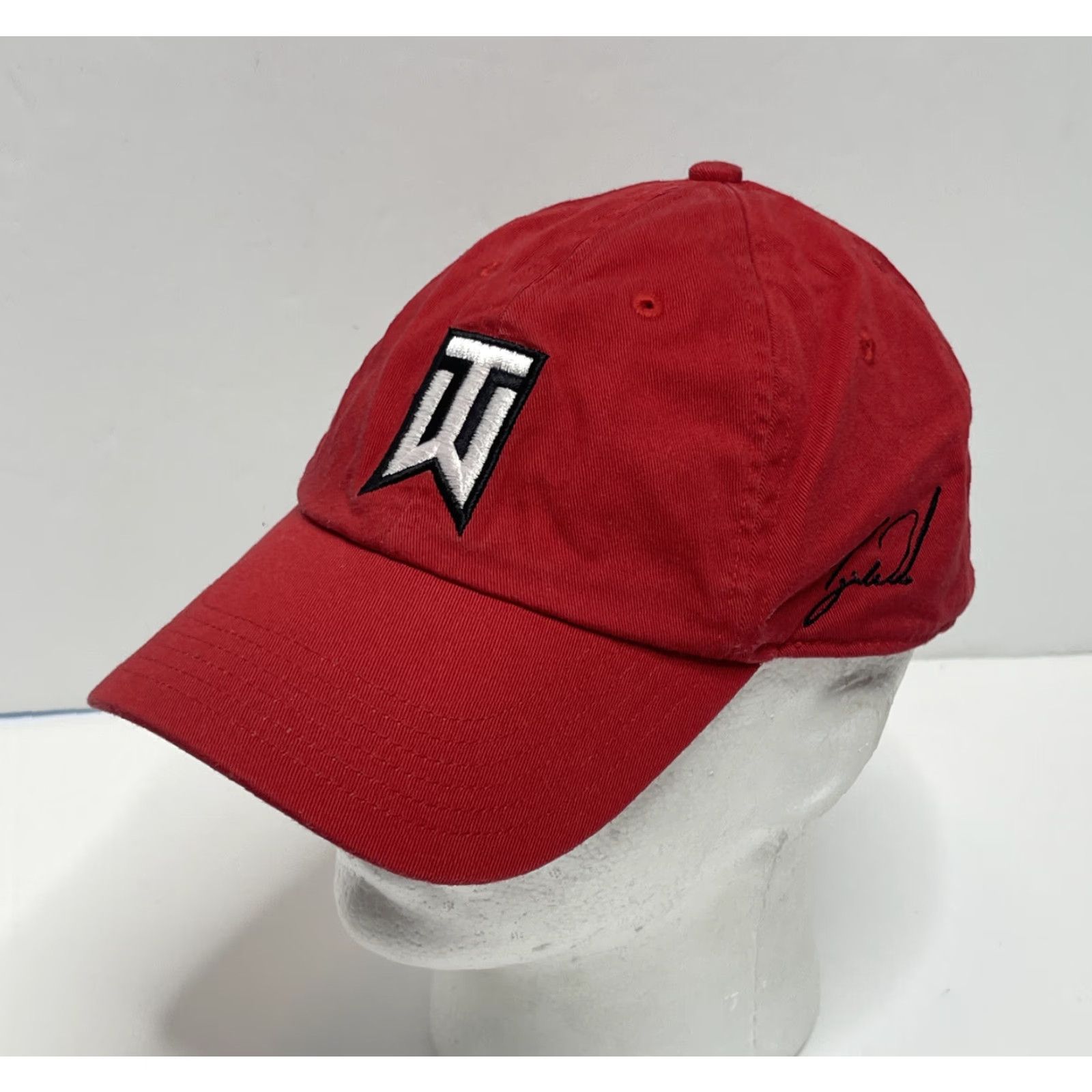 Nike NIKE TW Tiger Woods Buick Embroidered Signature Golf Hat Baseball Cap Adjustable Red Mens Baseball Cap Size ONE SIZE - 2 Thumbnail