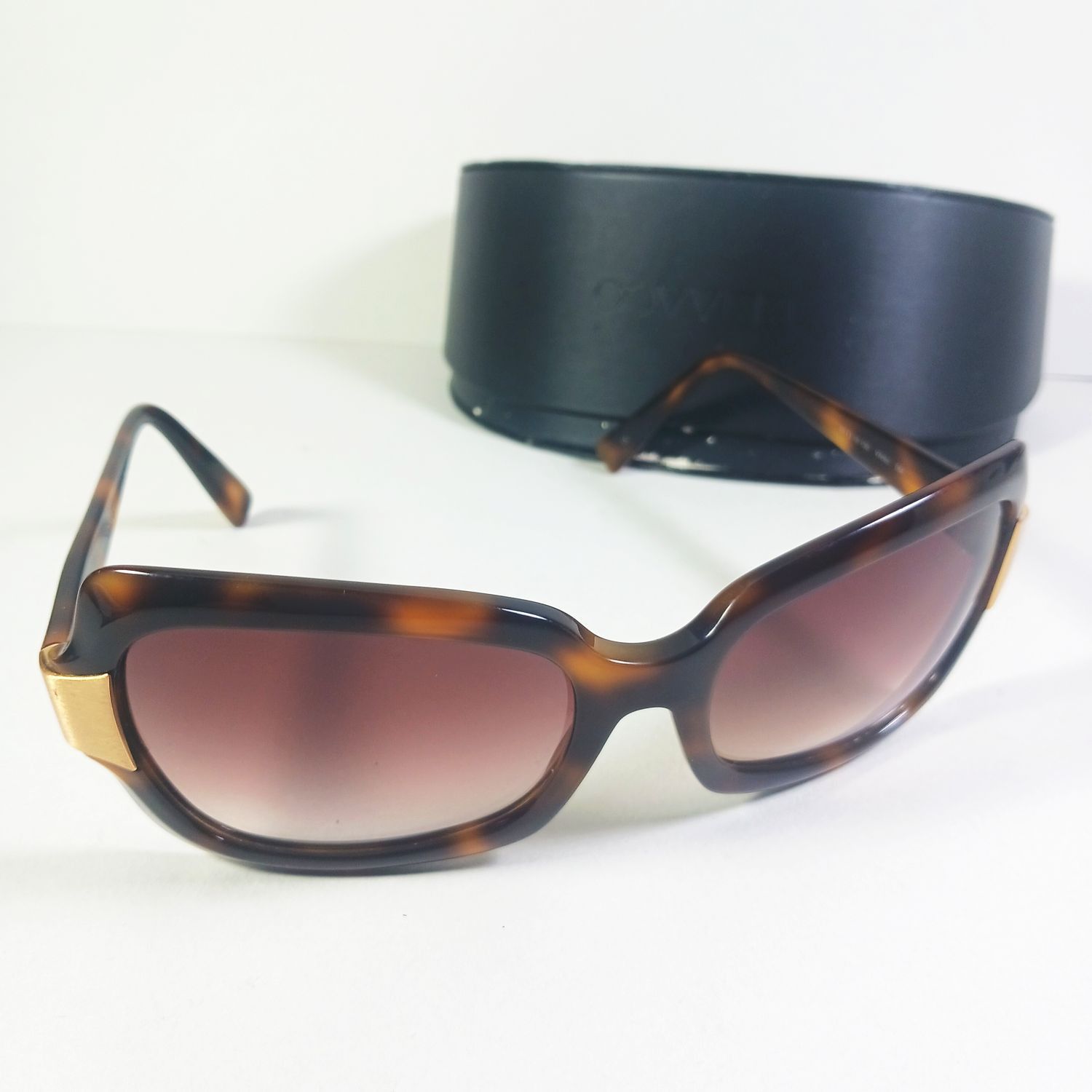 Oliver Peoples Oliver Peoples Vilette Tortoise Brown/Gold Sunglasses w/Case Size ONE SIZE - 1 Thumbnail