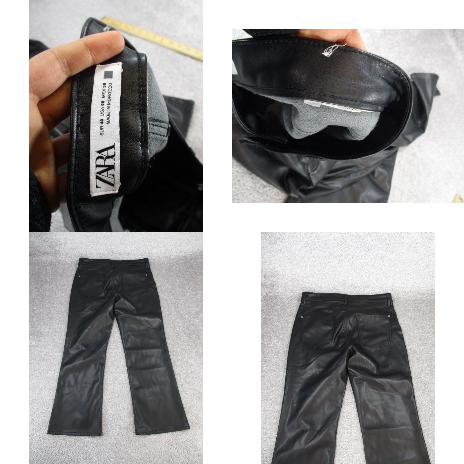 Zara Zara Pants Womens 8 Black Faux Leather Straight Leg Dress Pants Mens? (Wait) Size 30" / US 8 / IT 44 - 8 Thumbnail