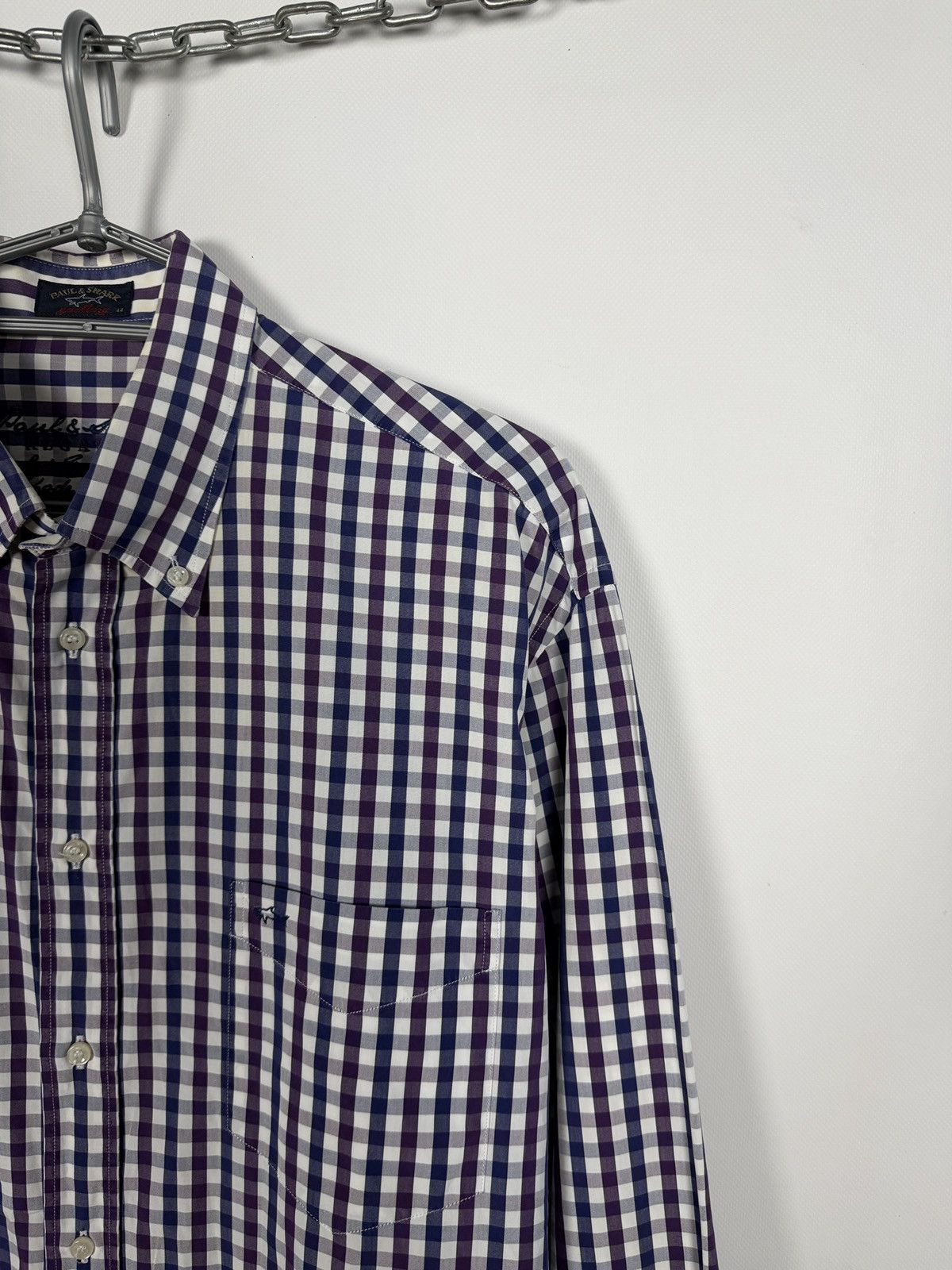 Paul & Shark Paul Shark Long Sleeve Plaid Shirt Button Up Italy Size 44 Size US XL / EU 56 / 4 - 2 Thumbnail