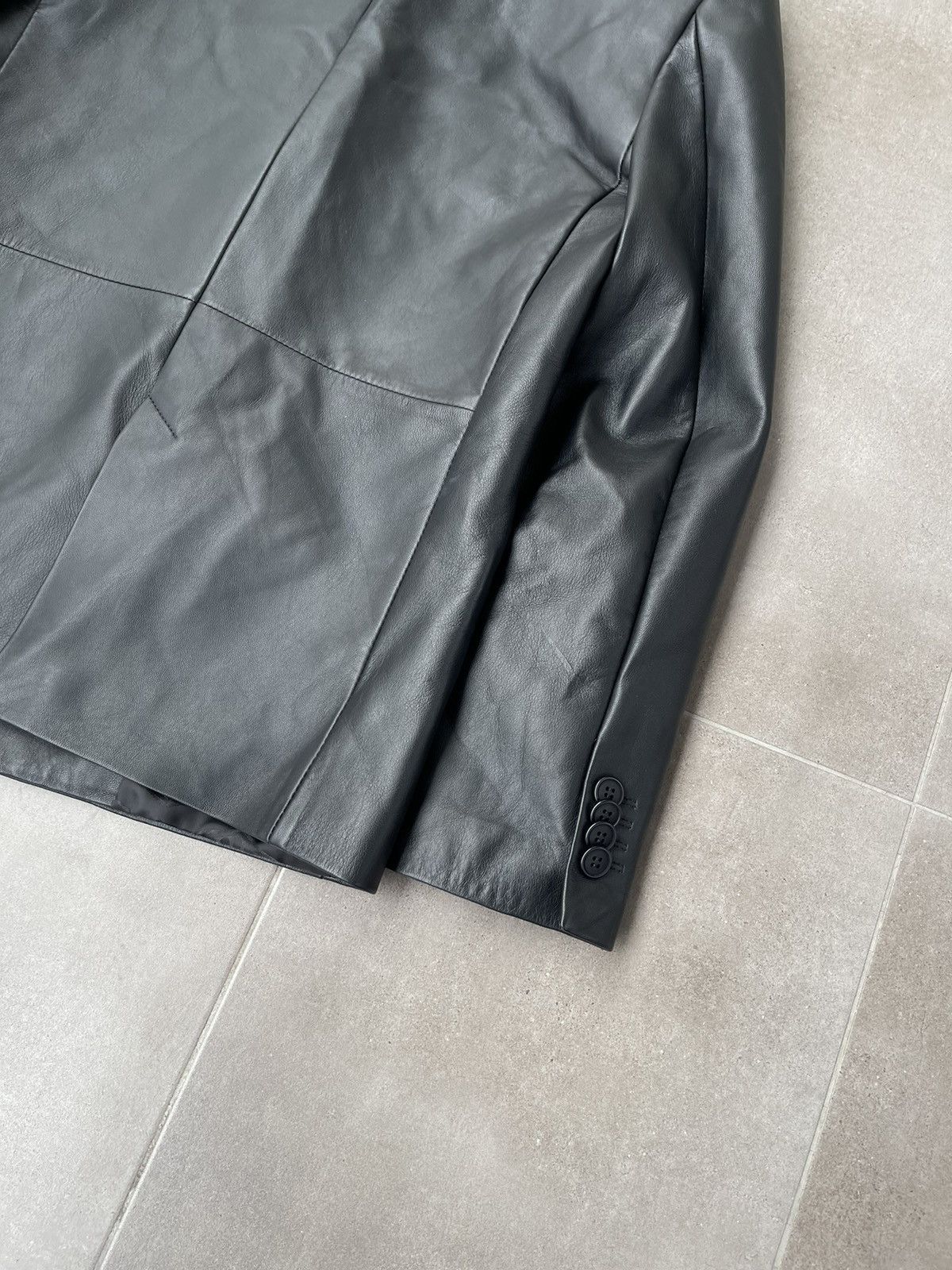 Han Kjobenhavn !DS! FW22 Han Kjobenhavn Black Leather Blazer Jacket Size 36R - 15 Thumbnail