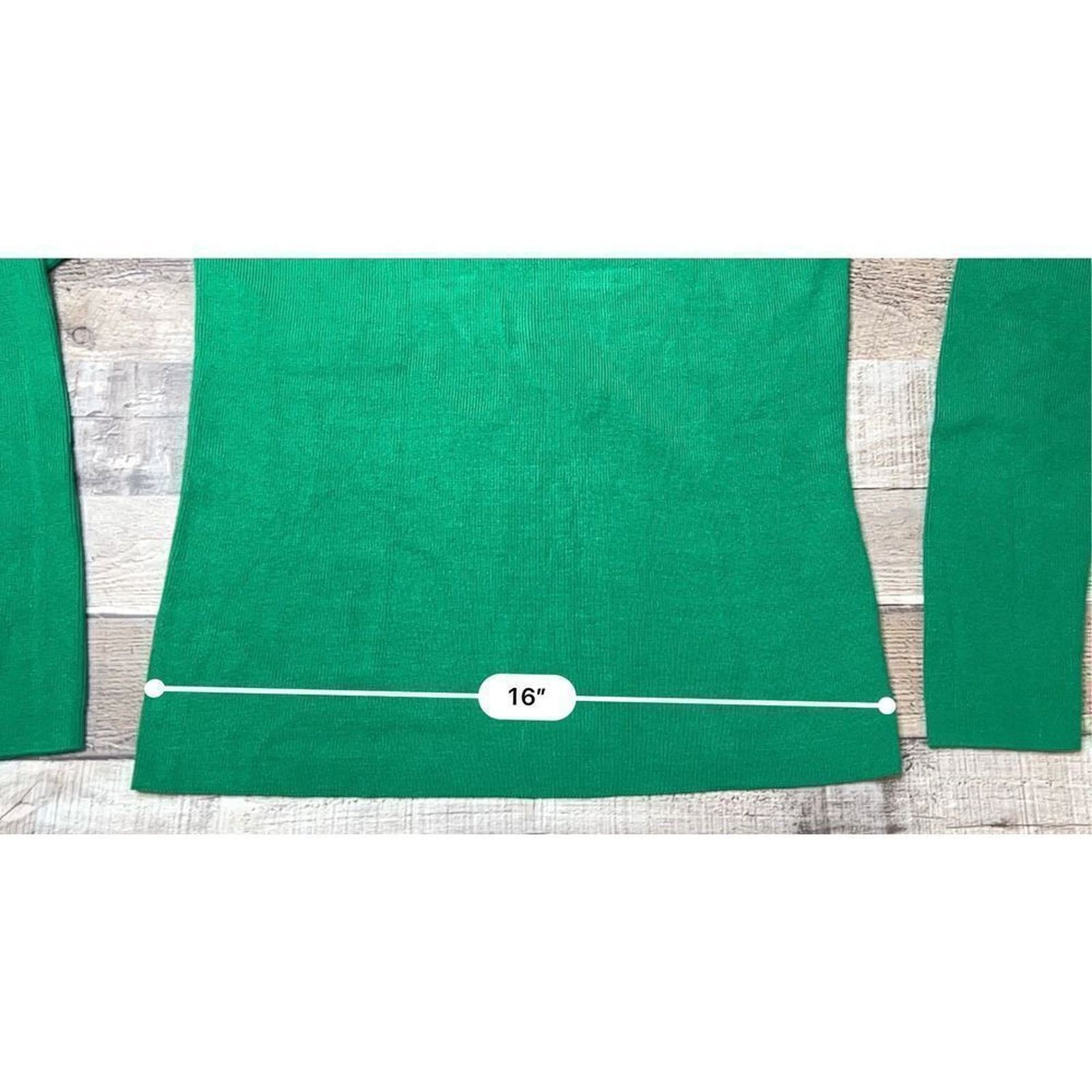 Anthropologie Ett:wa Anthropologie Green Ribbed Knit Pullover SMALL Preppy Size S / US 4 / IT 40 - 7 Thumbnail