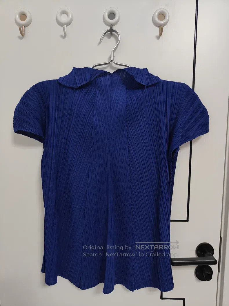 Issey Miyake Issey Miyake Royal Blue Short Sleeve Size XL / US 12-14 / IT 48-50 - 4 Thumbnail
