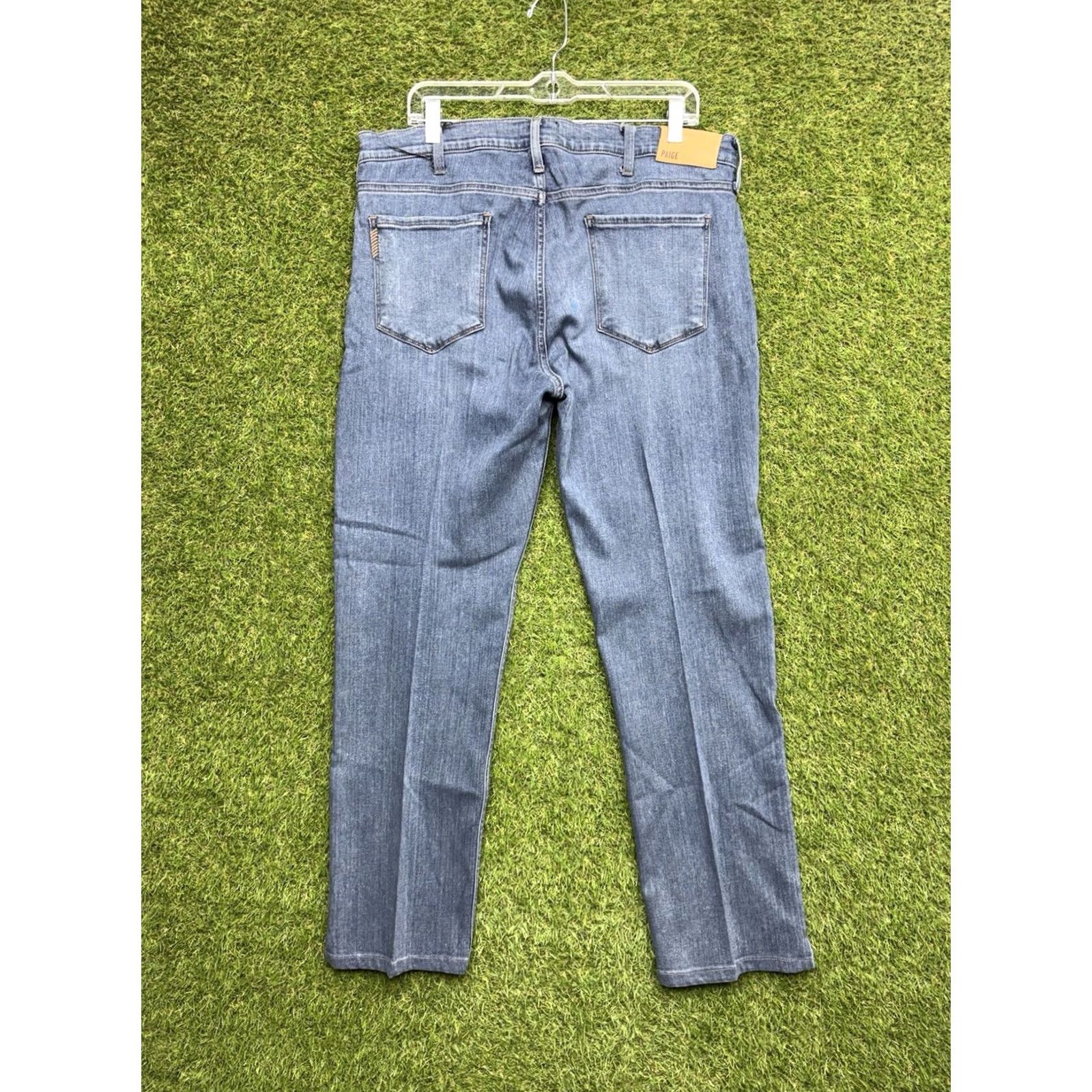 Paige Paige Federal Jeans Mens 35 Stretch Denim Dark Wash Straight Leg Mid Rise City Modern 5-Pocket Mens Jeans Blue Slim Model Paige Federal Size US 35 - 2 Thumbnail