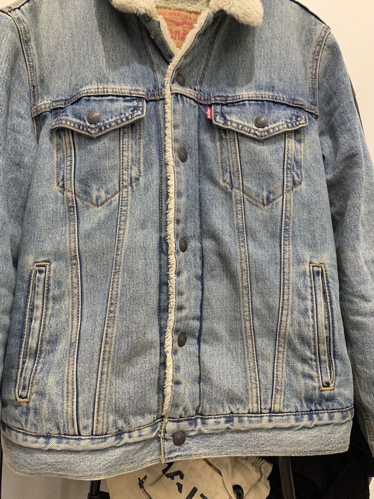 Levi's × Levi's Vintage Clothing × Vintage Levi's Mens Sherpa Trucker Denim Snap Jacket Mustard Size US M / EU 48-50 / 2 - 3 Thumbnail